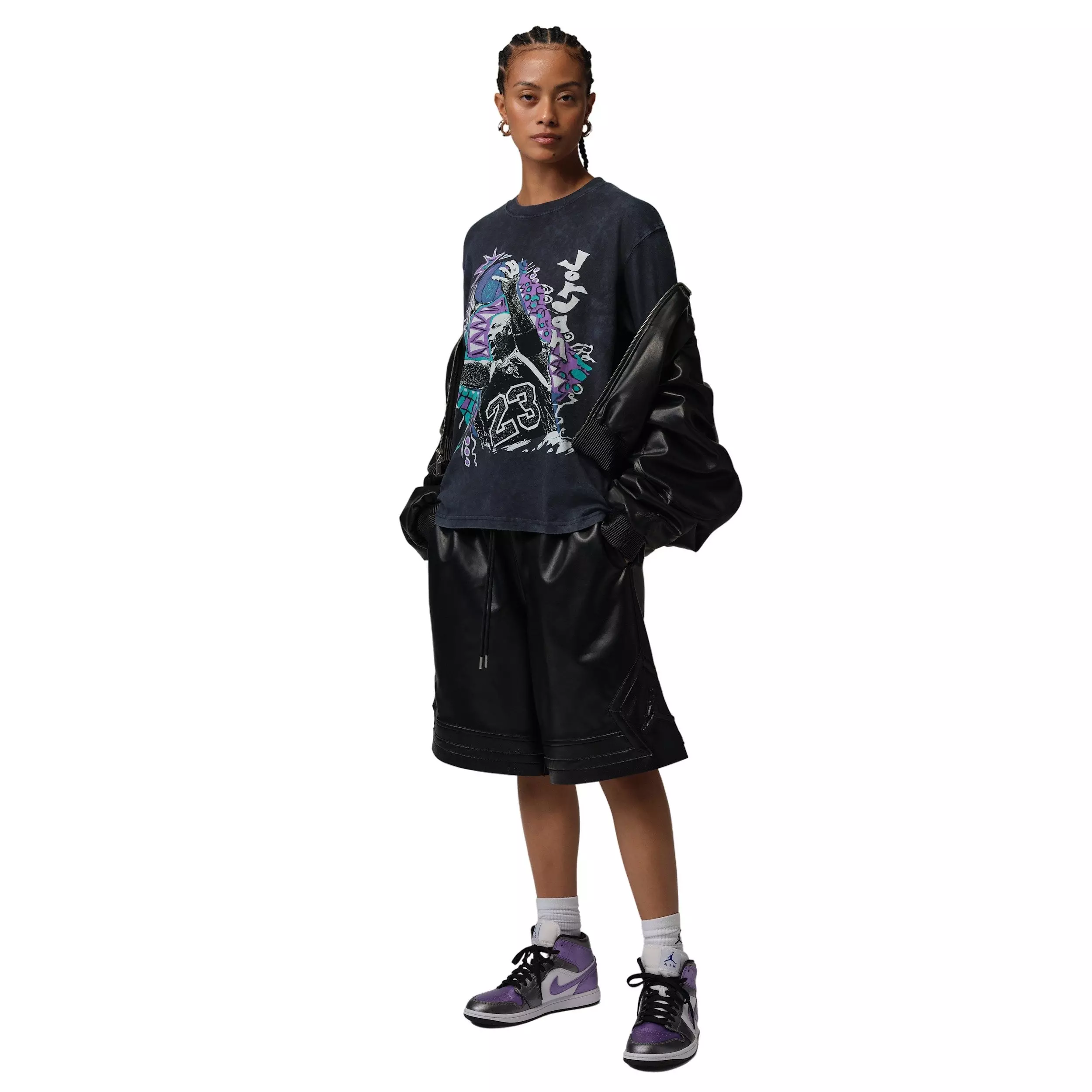 Jordan Women's Flight Short-Sleeve Graphic Tee - BLACK/WHITE
