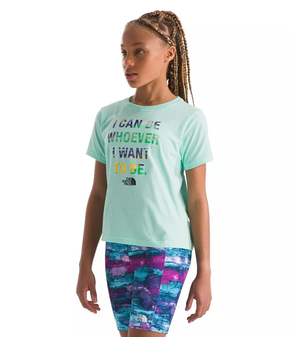 The North Face Girls' Short-Sleeve Graphic Tee -Aqua - AQUA