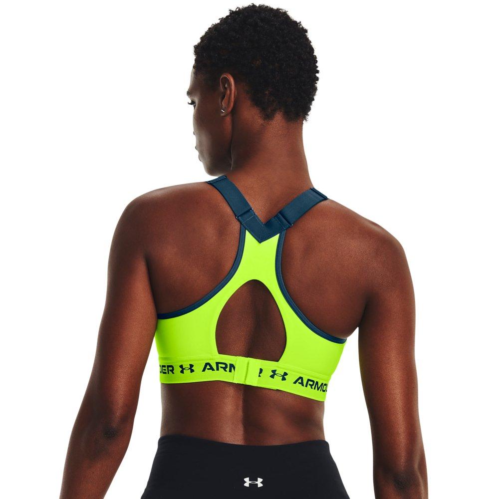 Under Armour Women's High Crossback Sports Bra​-Lime - Hibbett