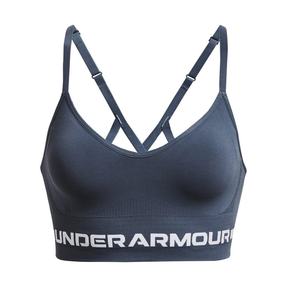 Under Armour Women's Seamless Low Long Sports Bra - Black/Grey - Hibbett