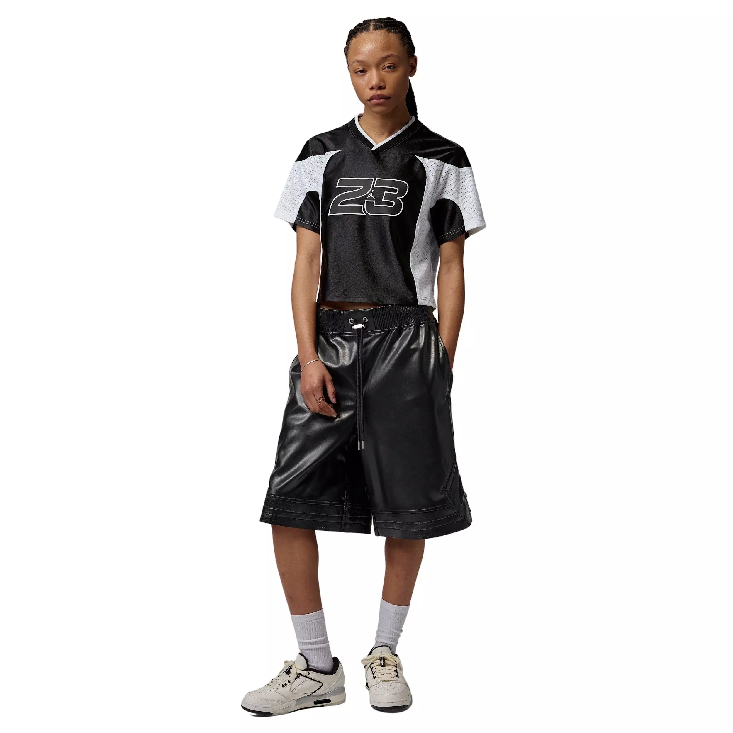 Jordan Women's Flight Jersey Top - BLACK/WHITE