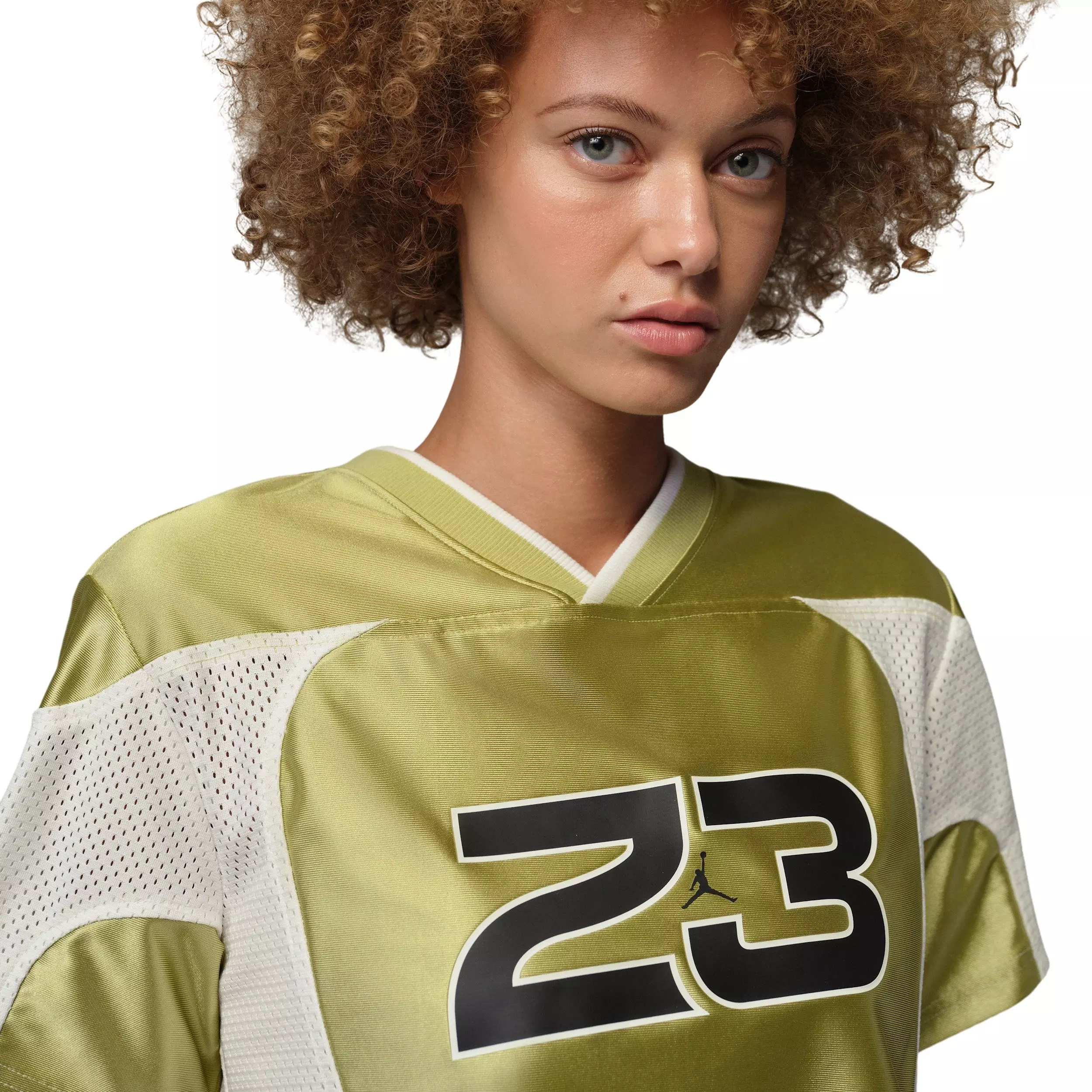 Jordan Women's Flight Jersey Top - GOLD/WHITE