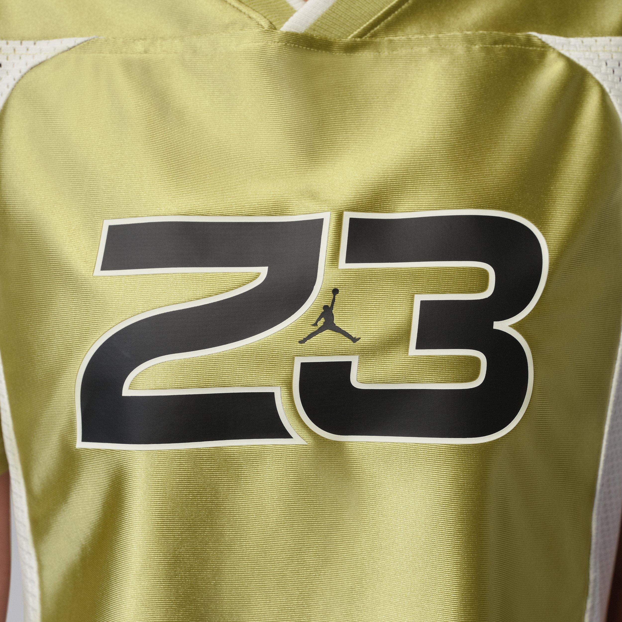 Jordan Women's Flight Jersey Top - GOLD/WHITE Thumbnail View 4