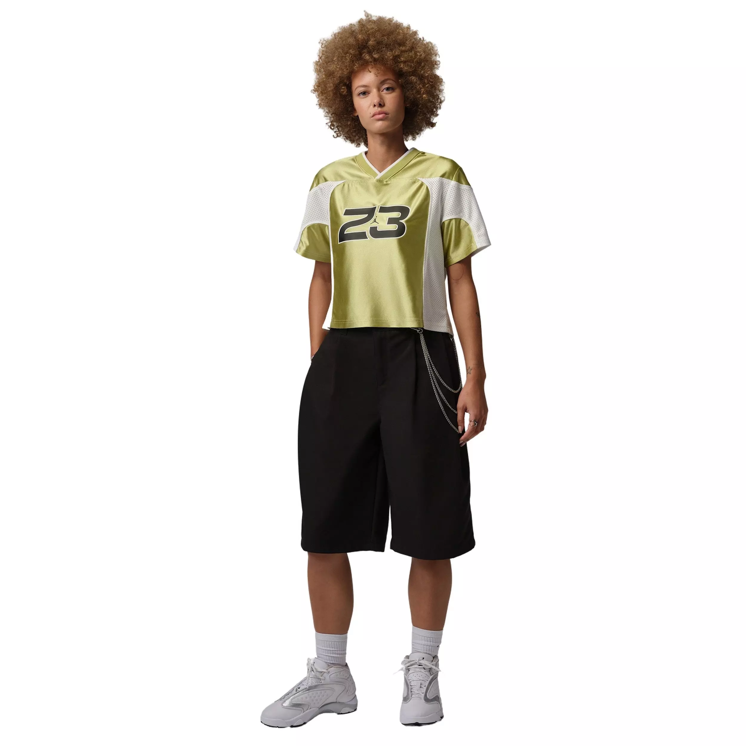 Jordan Women's Flight Jersey Top - GOLD/WHITE