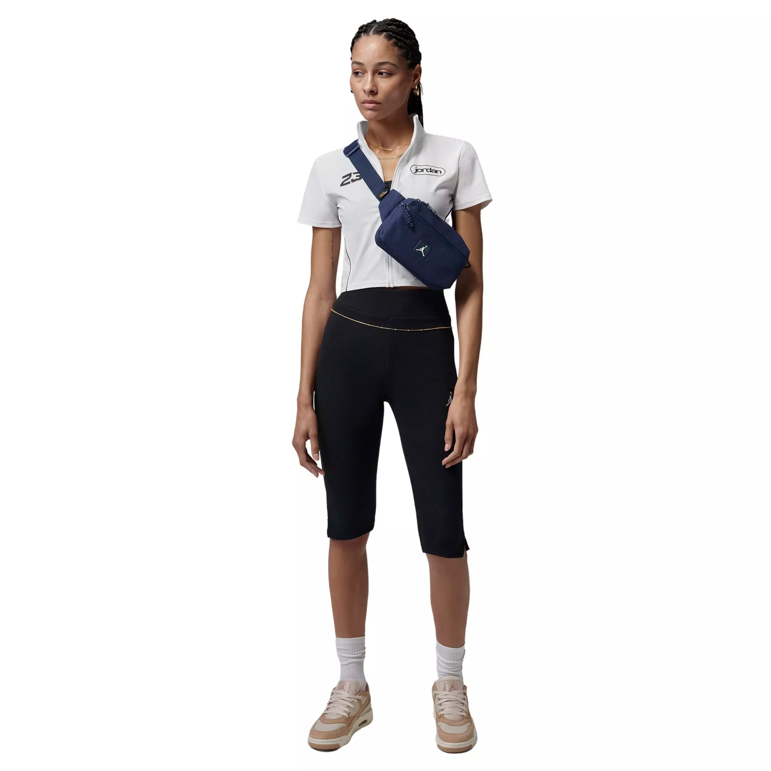 Jordan Women's Brooklyn Full-Zip Top - WHITE/BLACK