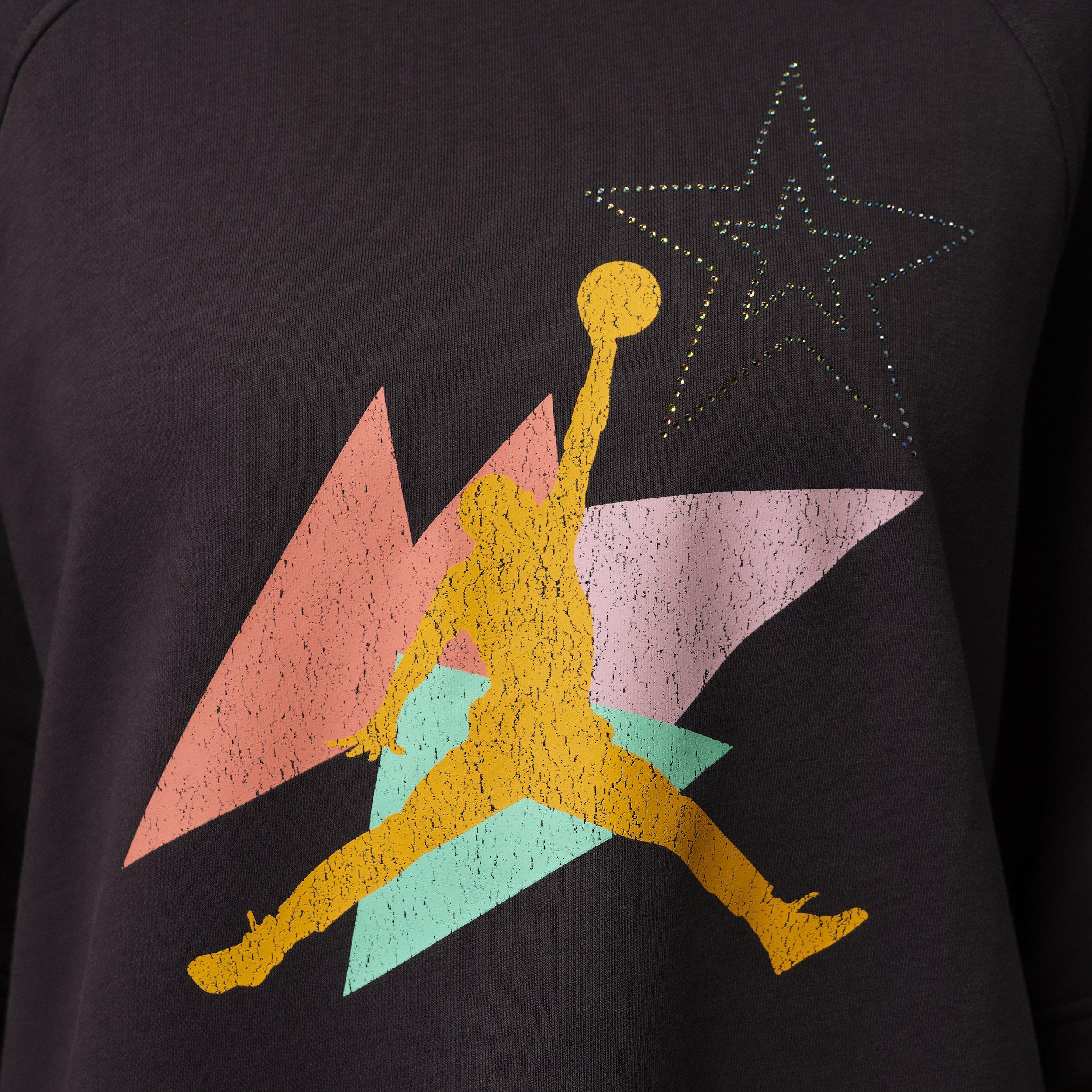 Jordan Women's Brooklyn Fleece French Terry Short Sleeve Tee - BLACK Thumbnail View 4