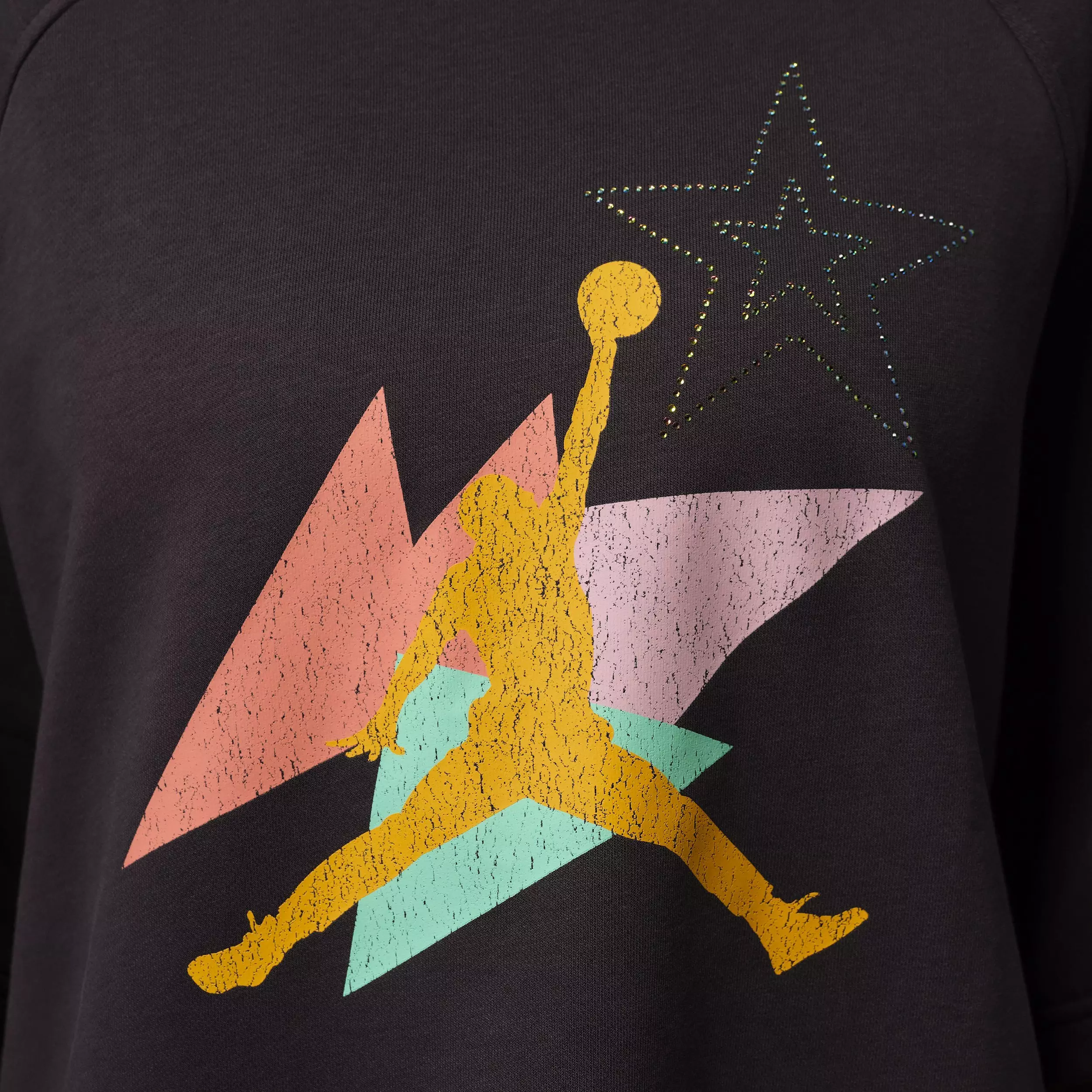 Jordan Women's Brooklyn Fleece French Terry Short Sleeve Tee - BLACK