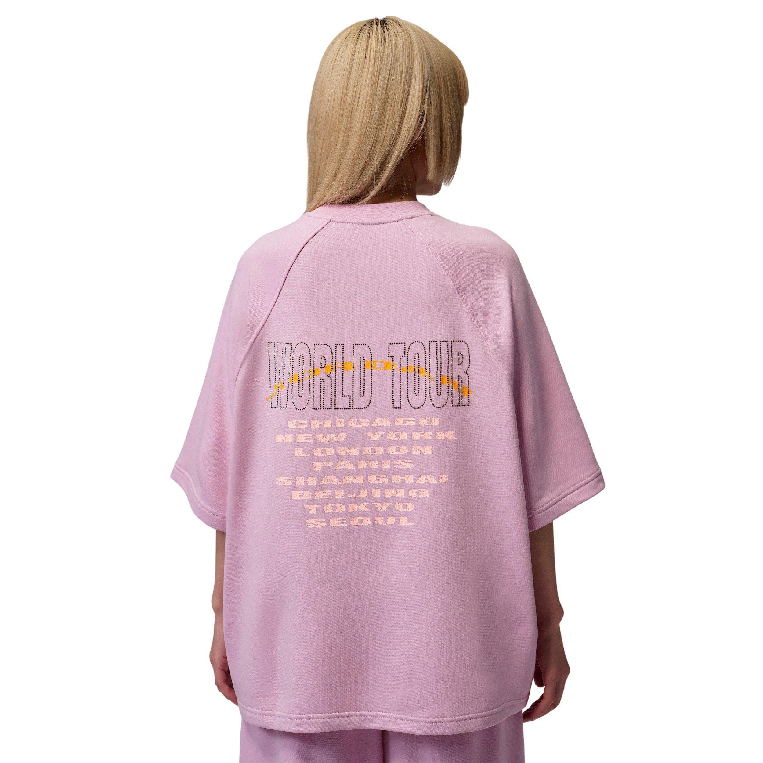 Jordan Women's Brooklyn Fleece French Terry Short Sleeve Tee - LIGHT PINK Thumbnail View 2