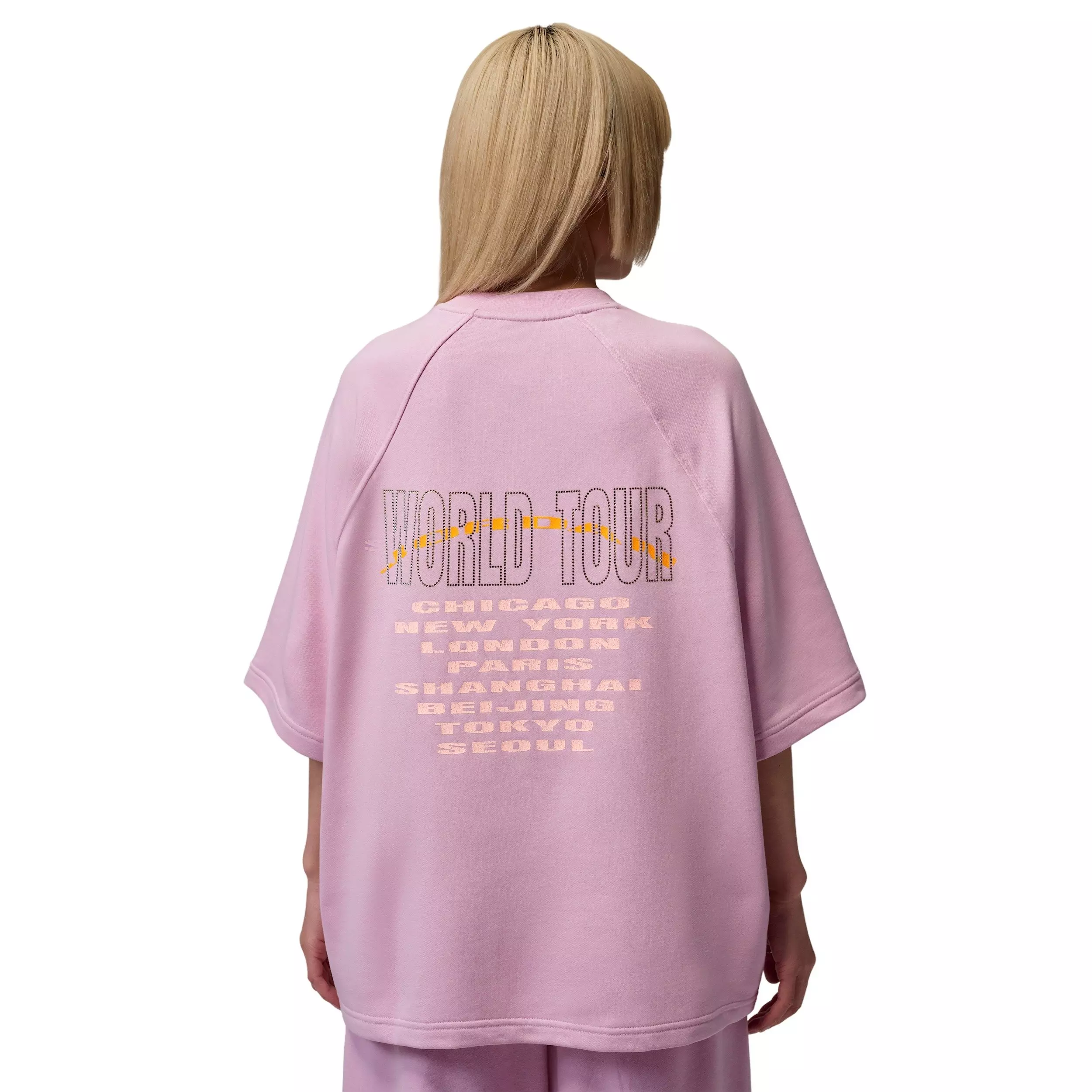 Jordan Women's Brooklyn Fleece French Terry Short Sleeve Tee - LIGHT PINK