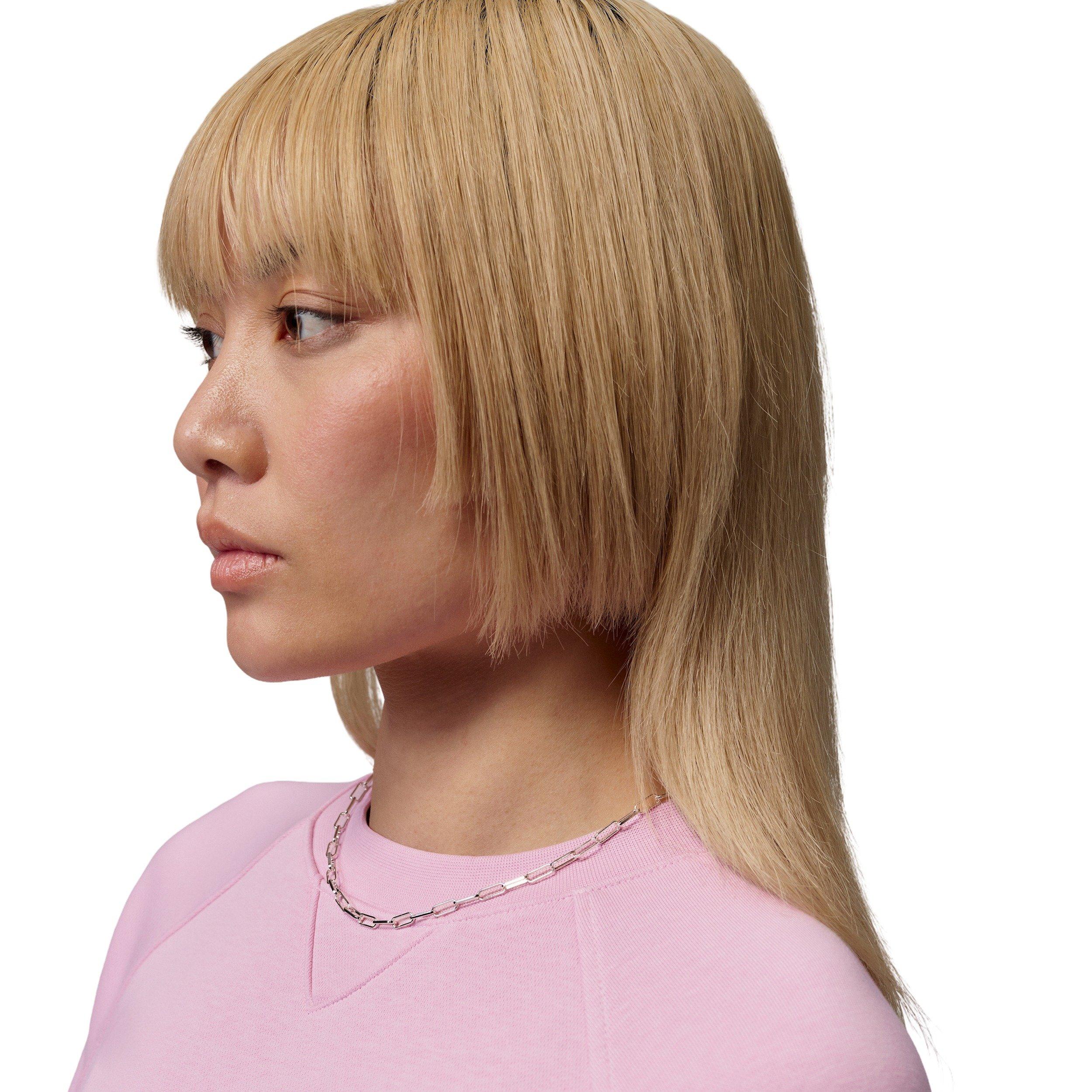 Jordan Women's Brooklyn Fleece French Terry Short Sleeve Tee - LIGHT PINK Thumbnail View 3