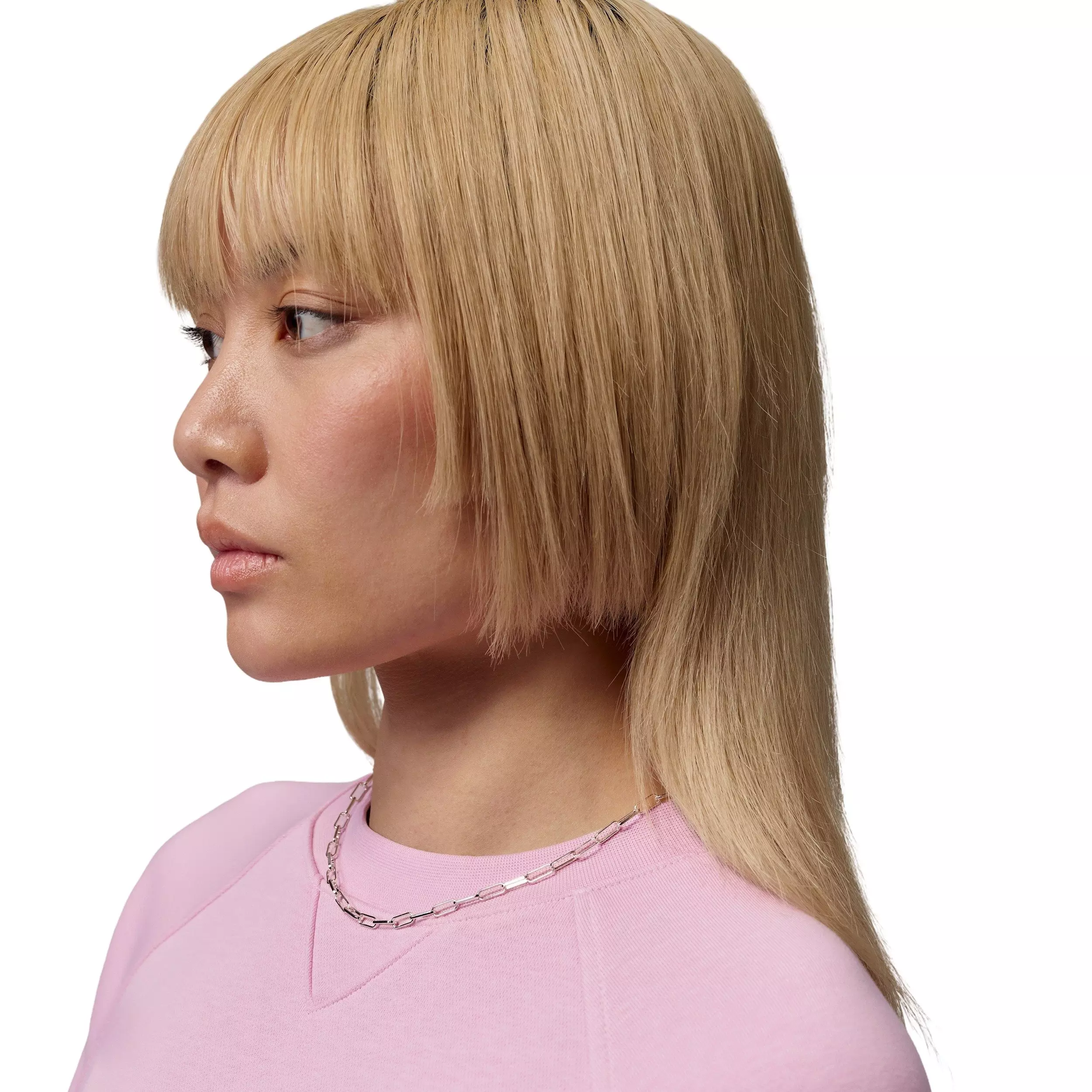 Jordan Women's Brooklyn Fleece French Terry Short Sleeve Tee - LIGHT PINK