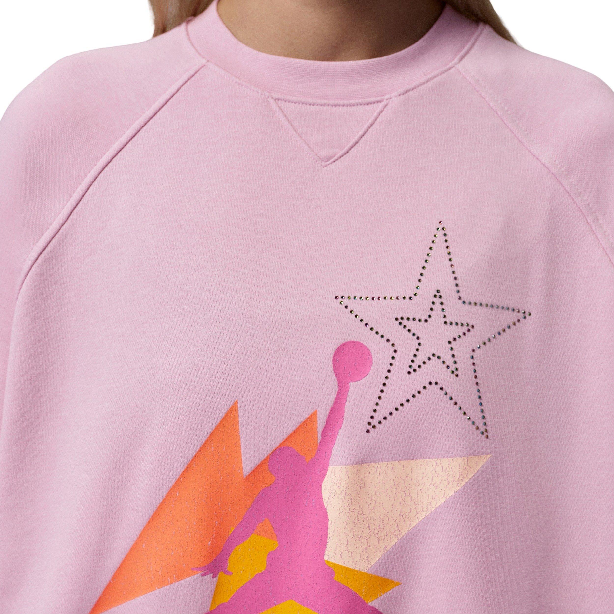 Jordan Women's Brooklyn Fleece French Terry Short Sleeve Tee - LIGHT PINK Thumbnail View 4