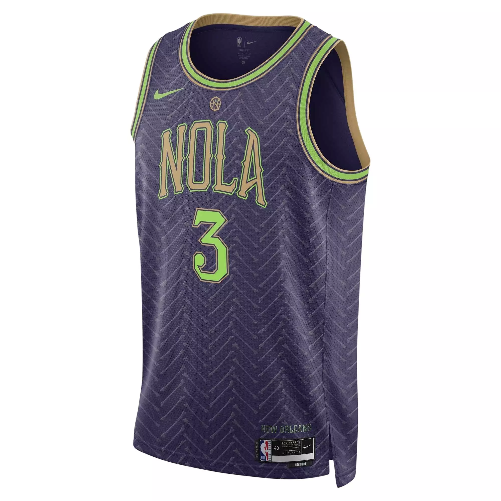 Nike Men's Dri-FIT CJ McCollum New Orleans Pelicans 2024/25 CE NBA Swingman Jersey -Dk Blue - DK BLUE