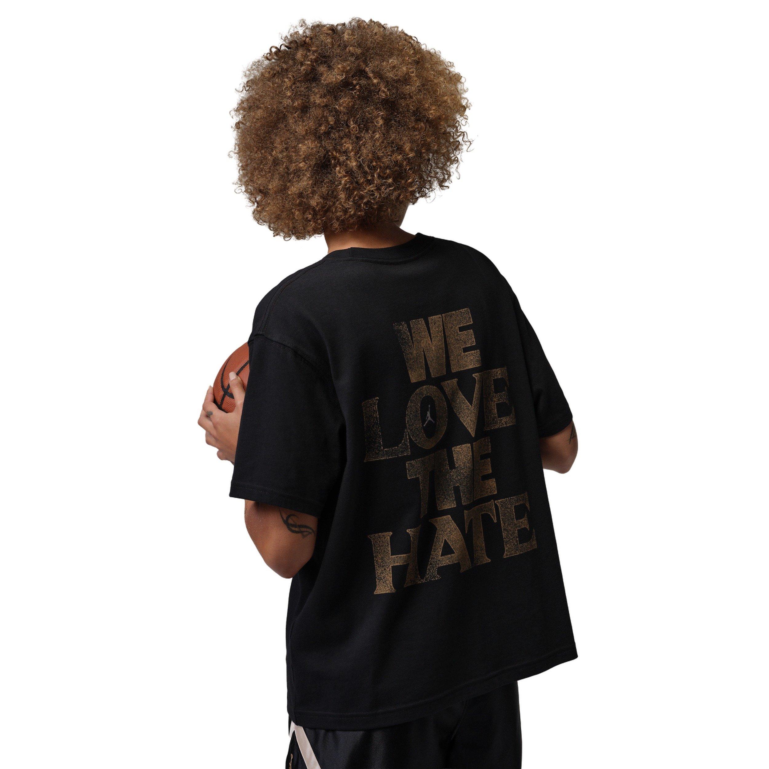 Jordan Women' Sport Dri-FIT Graphic Tee - BLACK/GOLD Thumbnail View 2