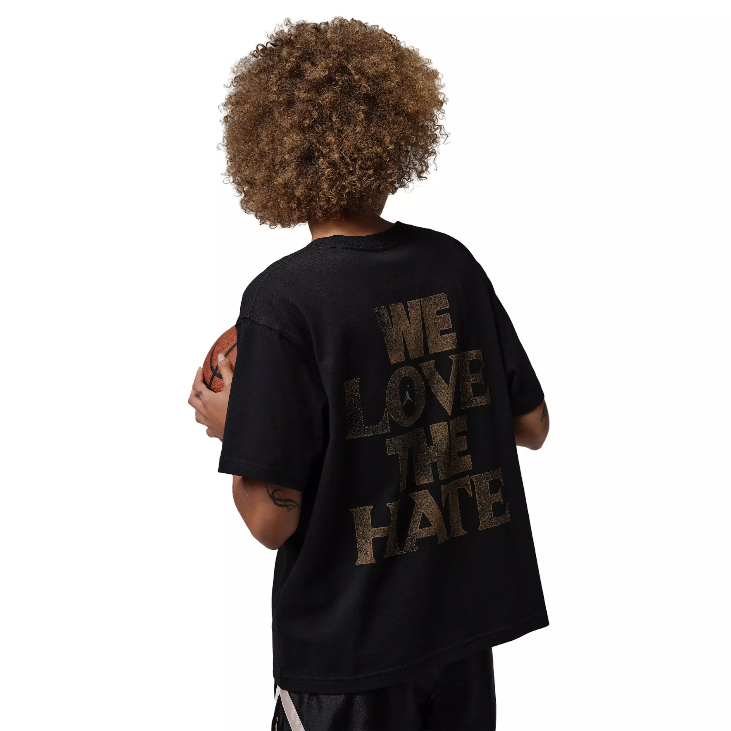 Jordan Women' Sport Dri-FIT Graphic Tee - BLACK/GOLD