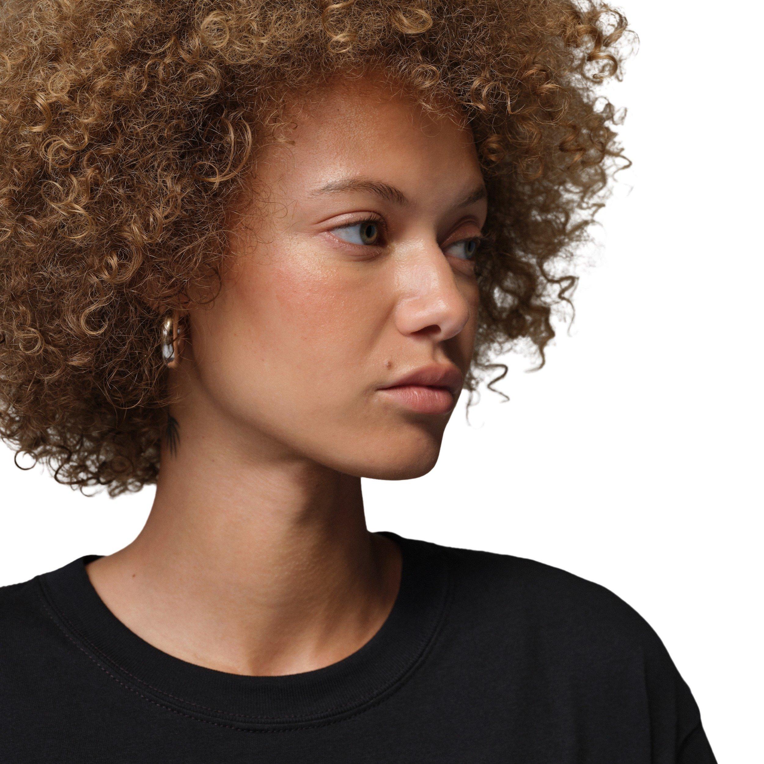 Jordan Women' Sport Dri-FIT Graphic Tee - BLACK/GOLD Thumbnail View 3