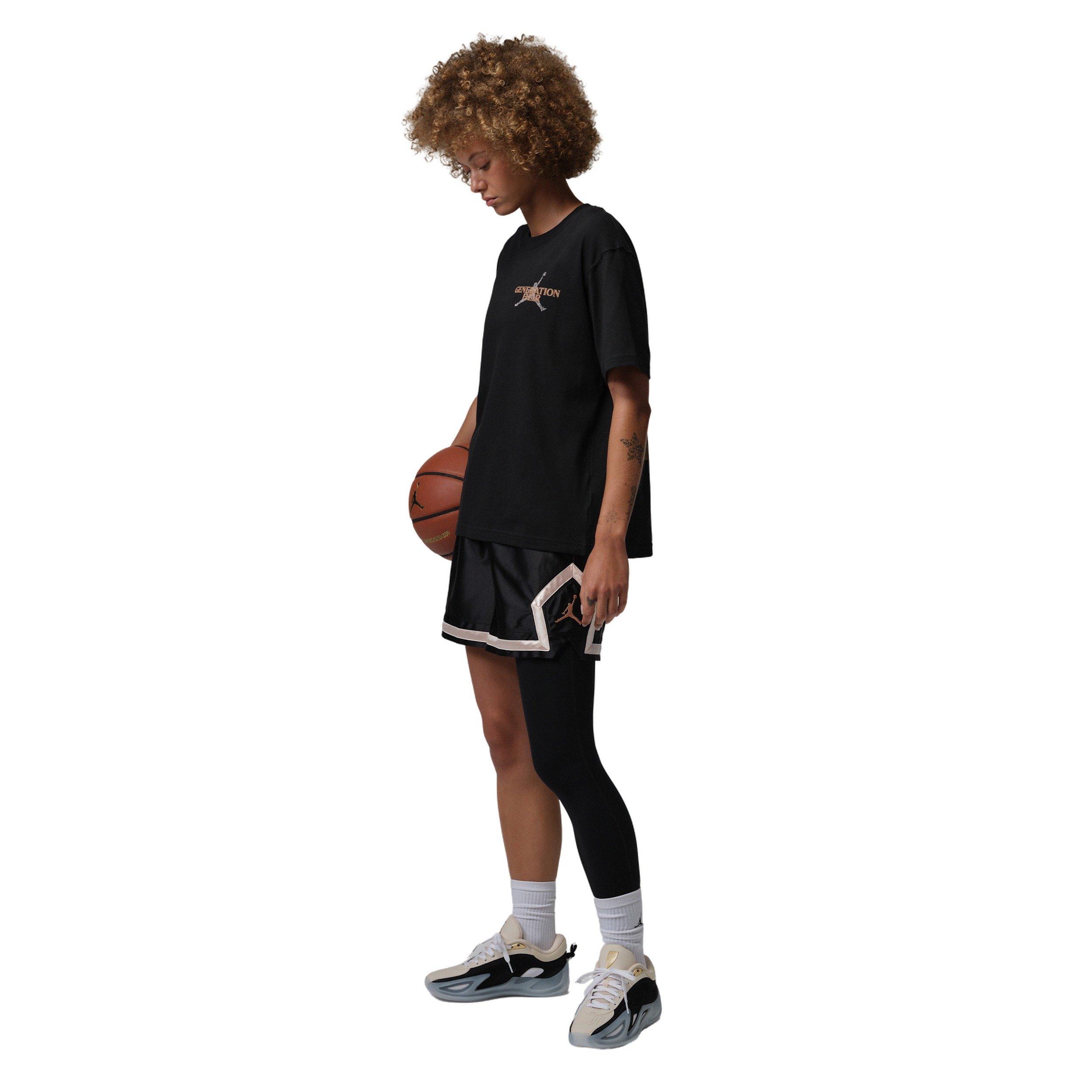 Jordan Women' Sport Dri-FIT Graphic Tee - BLACK/GOLD Thumbnail View 6