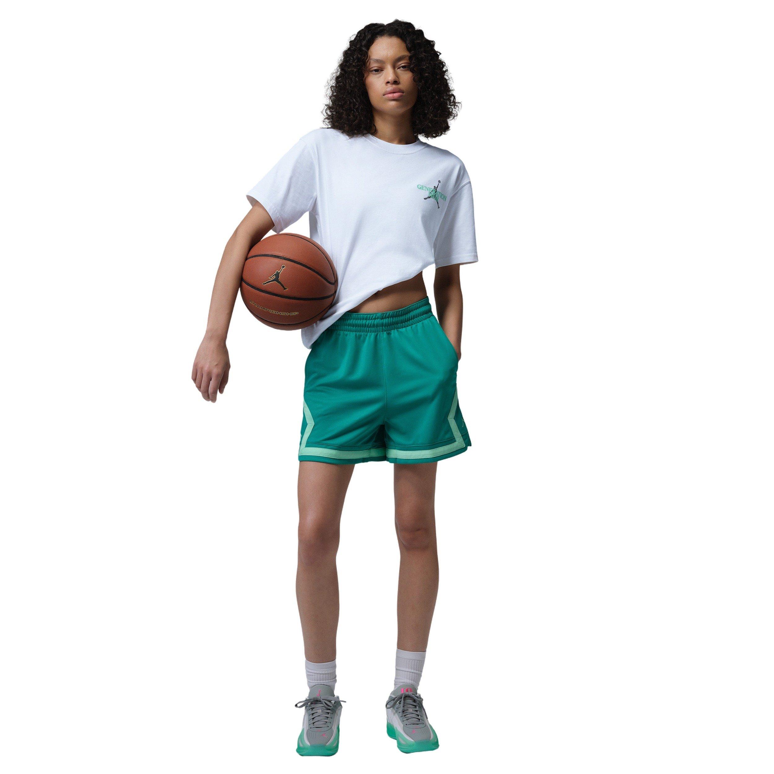 Jordan Women' Sport Dri-FIT Graphic Tee - WHITE/GREEN Thumbnail View 6