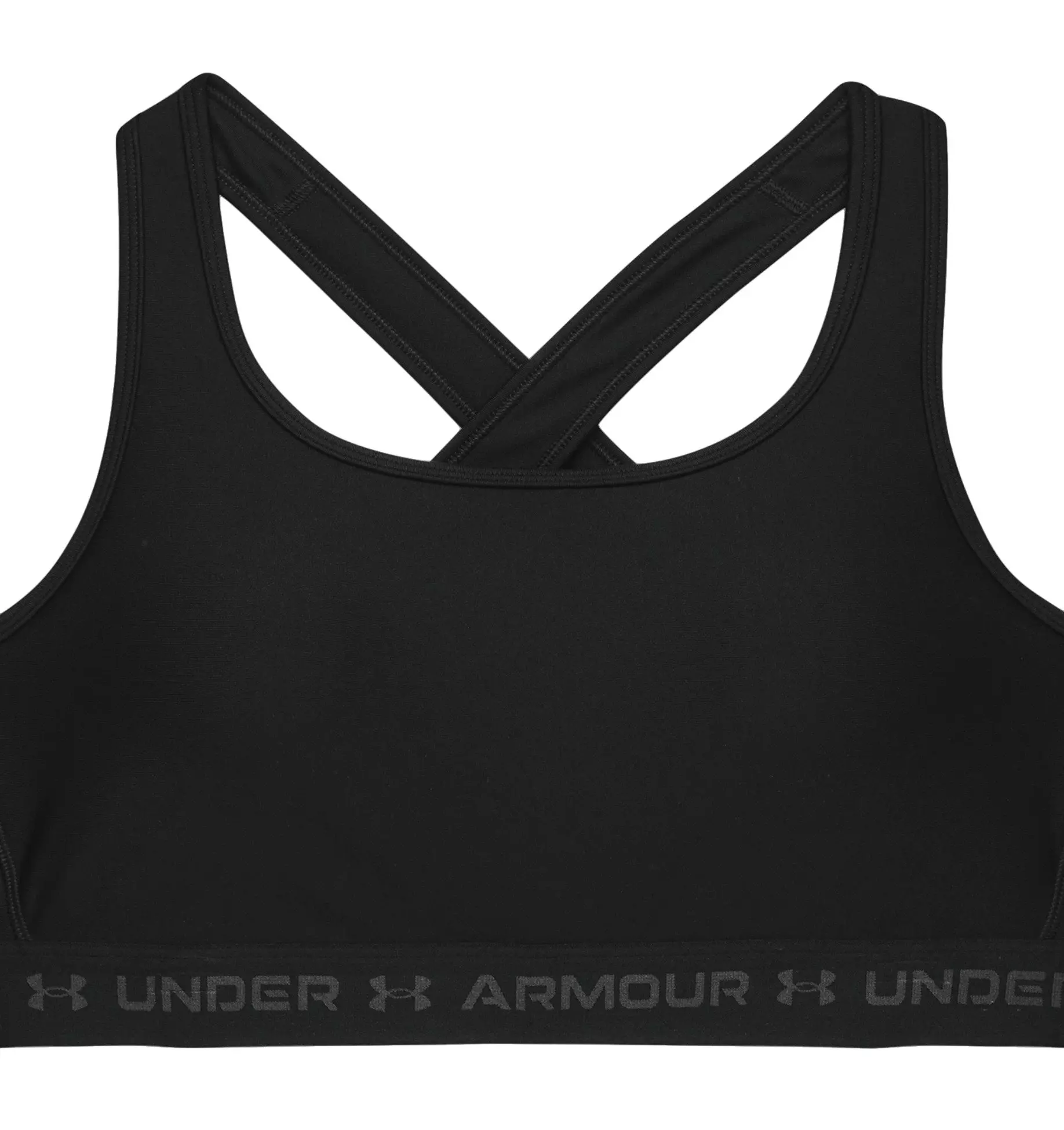 Under Armour Women's Medium Crossback Sports Bra - BLACK/GREY