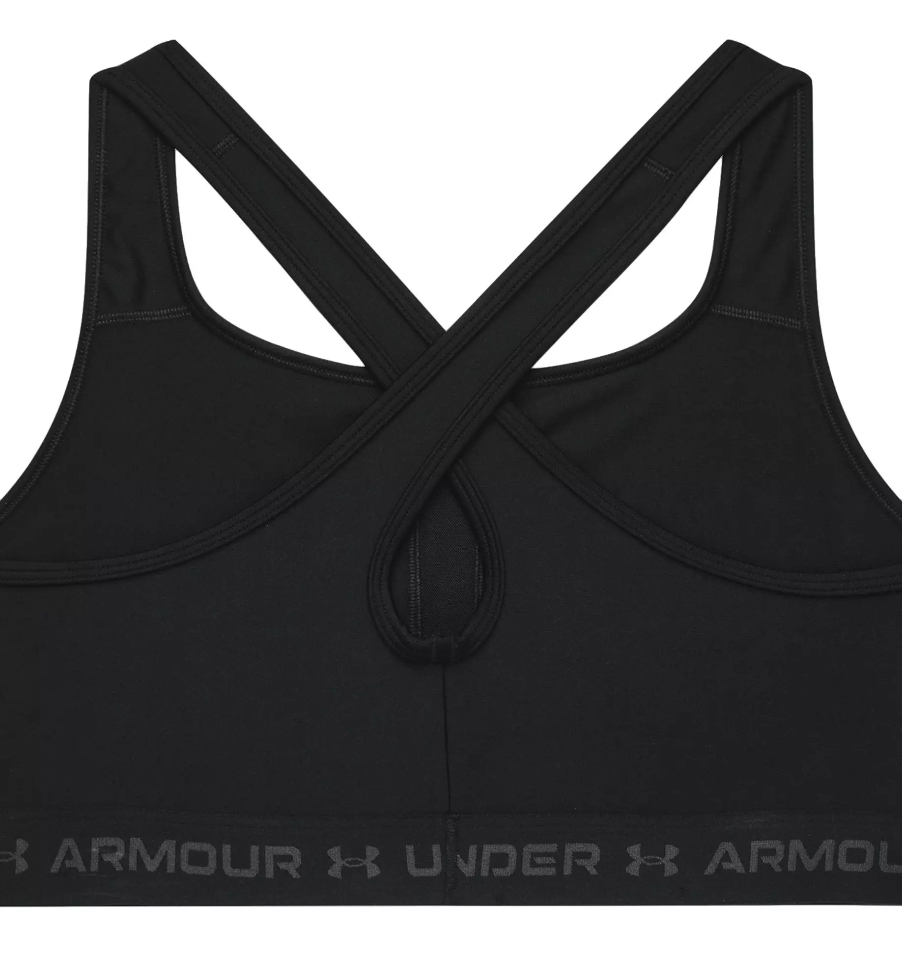 Under Armour Women's Medium Crossback Sports Bra - BLACK/GREY