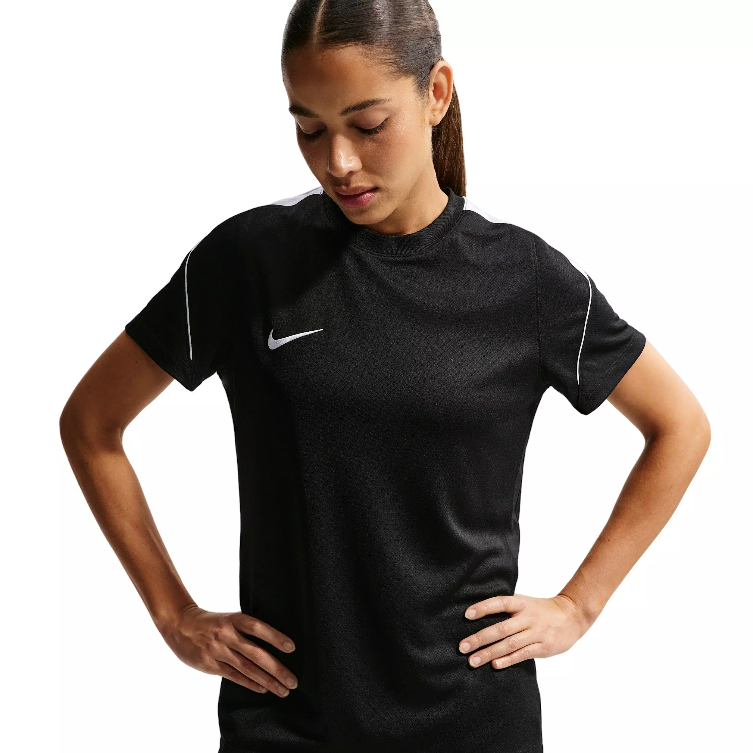 Nike Women' Strike Dri-FIT Soccer Short Sleeve Top - Black/White - BLACK/WHITE