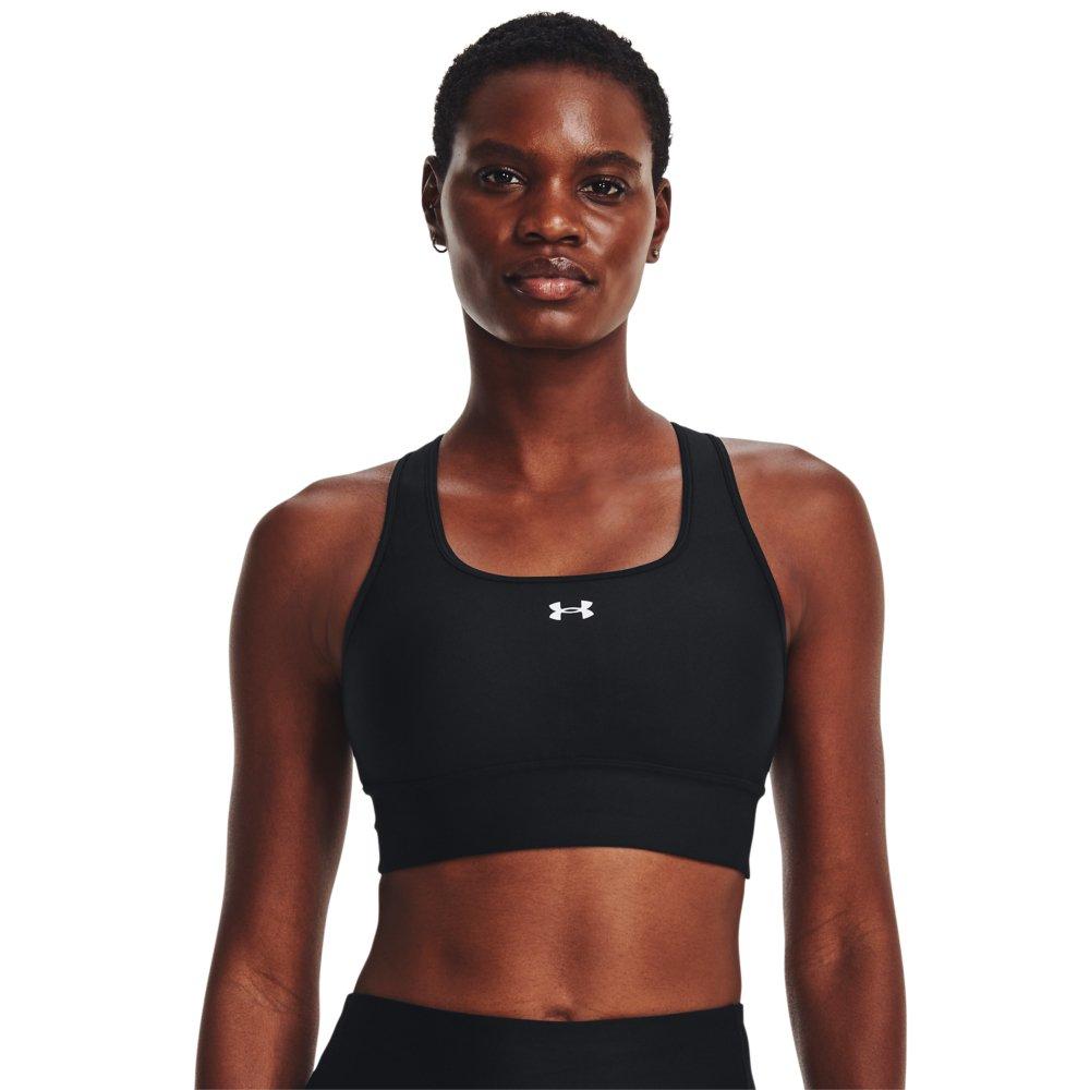 Under Armour Women's Crossback Longline Sports Bra - BLACK/WHITE Thumbnail View 1