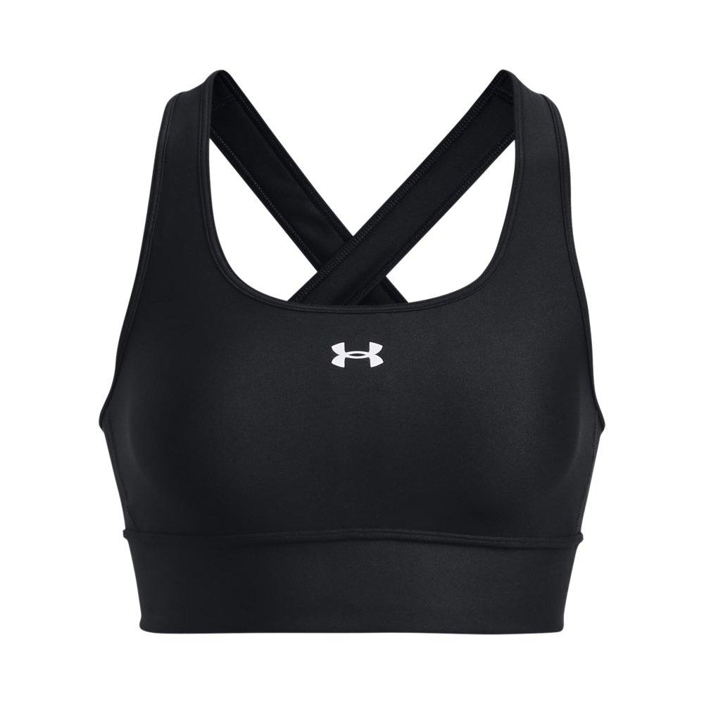 Under Armour Women's Crossback Longline Sports Bra - BLACK/WHITE Thumbnail View 5