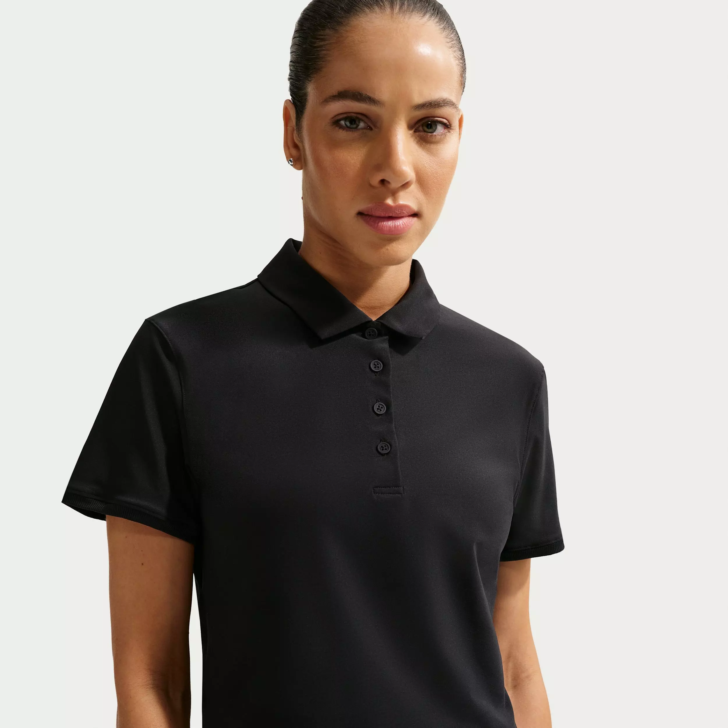 Nike Women's Victory Dri-FIT Short-Sleeve Cropped Golf Polo - BLACK/WHITE