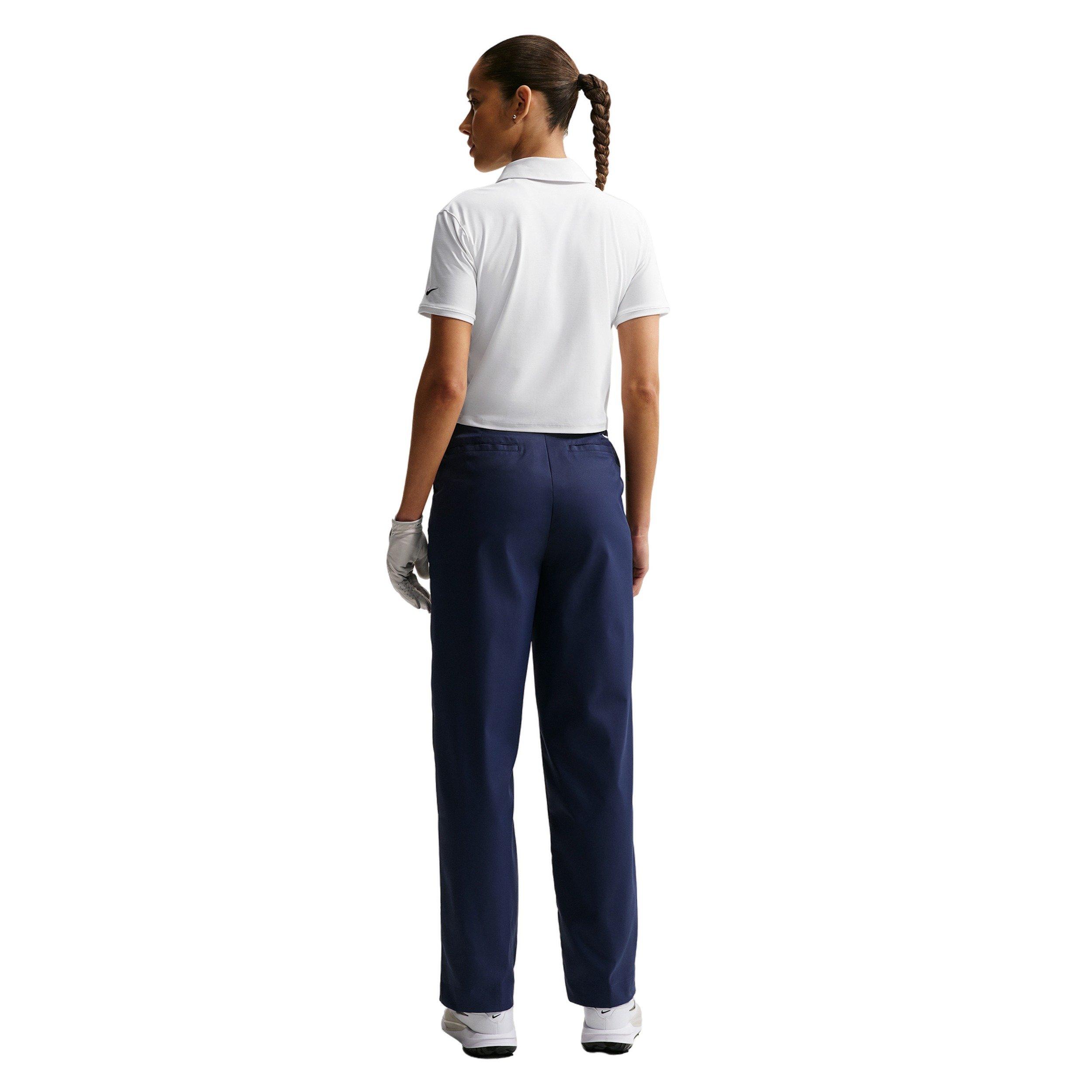 Nike Women's Victory Dri-FIT Short-Sleeve Cropped Golf Polo - WHITE/BLACK Thumbnail View 2