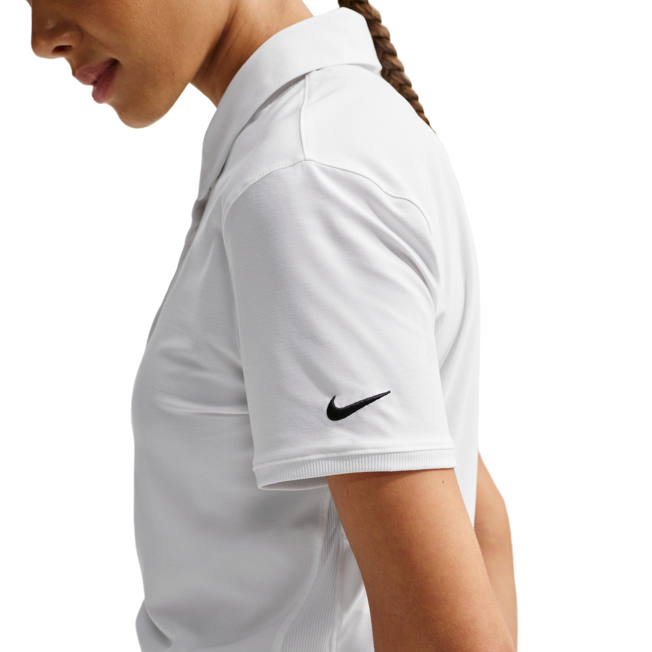 Nike Women's Victory Dri-FIT Short-Sleeve Cropped Golf Polo - WHITE/BLACK Thumbnail View 4