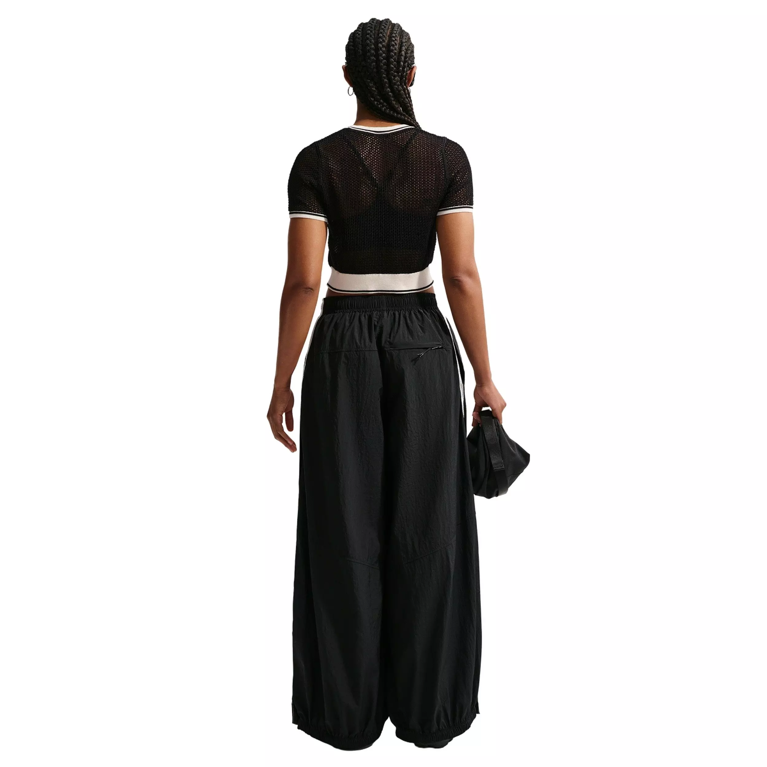 Nike Women's Sportswear Chill Knit Tight Crop Top - BLACK/OFF-WHITE