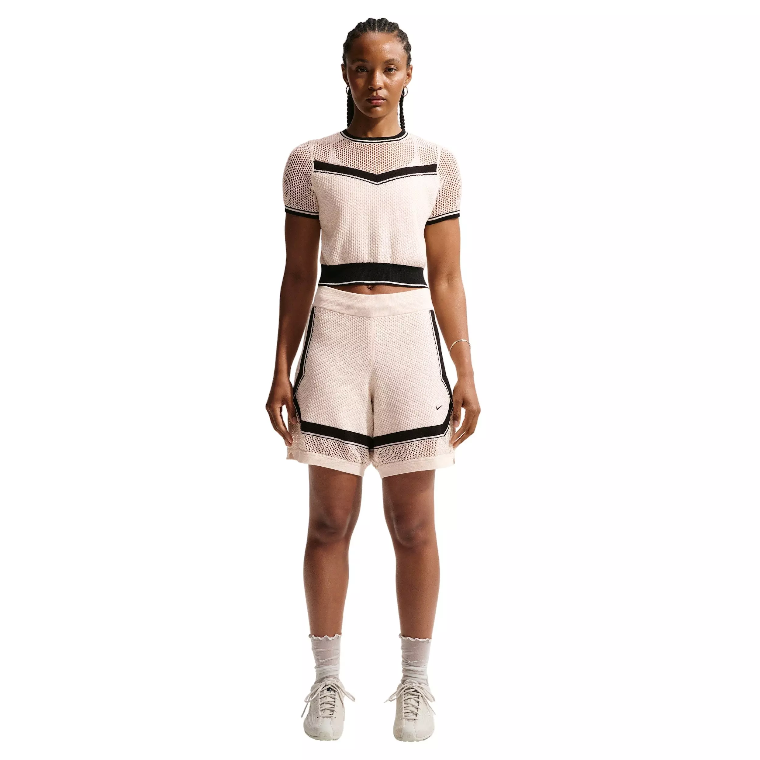Nike Women's Sportswear Chill Knit Tight Crop Top - OFF-WHITE/BLACK