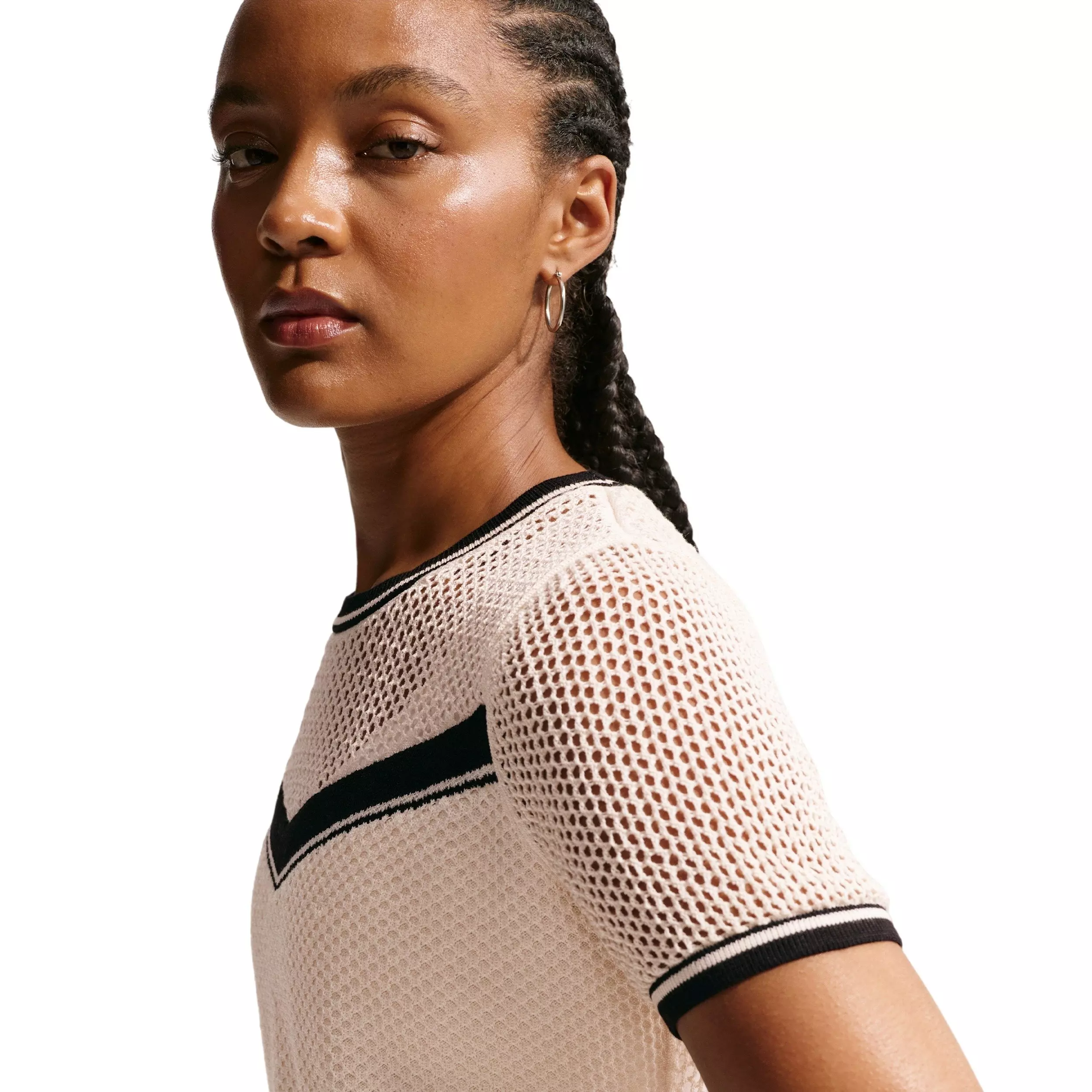 Nike Women's Sportswear Chill Knit Tight Crop Top - OFF-WHITE/BLACK