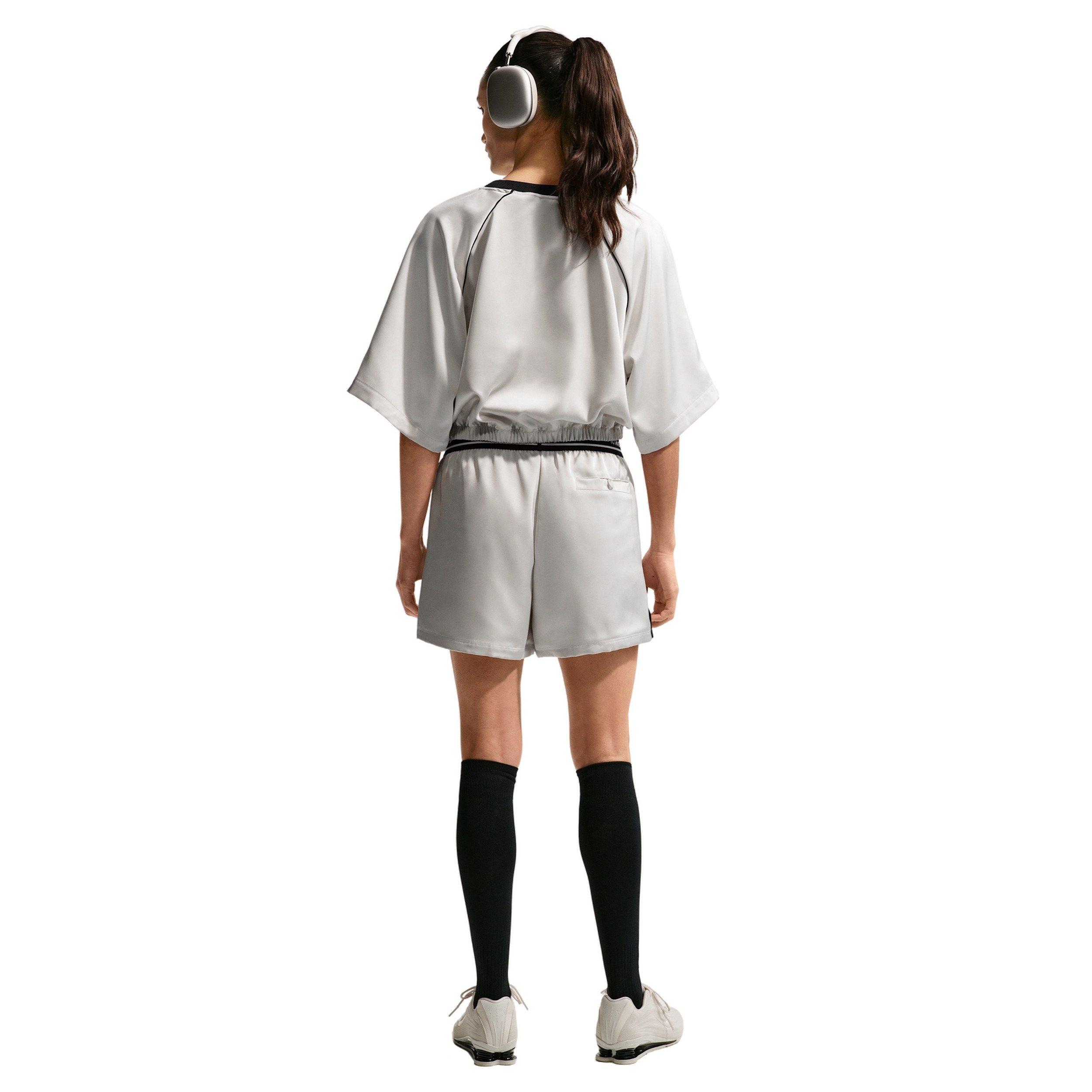 Nike Women's Sportswear Oversized Satin Top - GREY/BLACK Thumbnail View 2