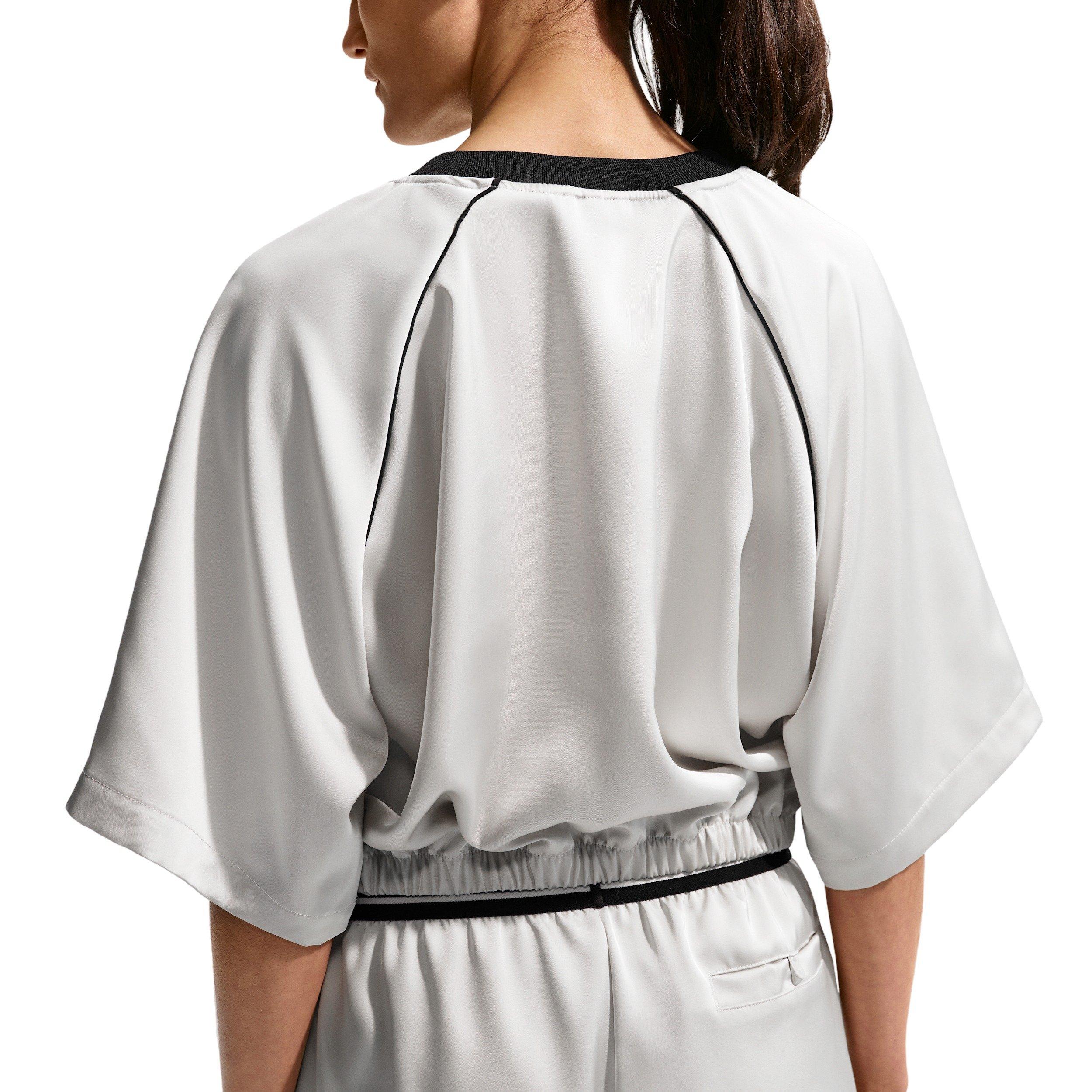 Nike Women's Sportswear Oversized Satin Top - GREY/BLACK Thumbnail View 4