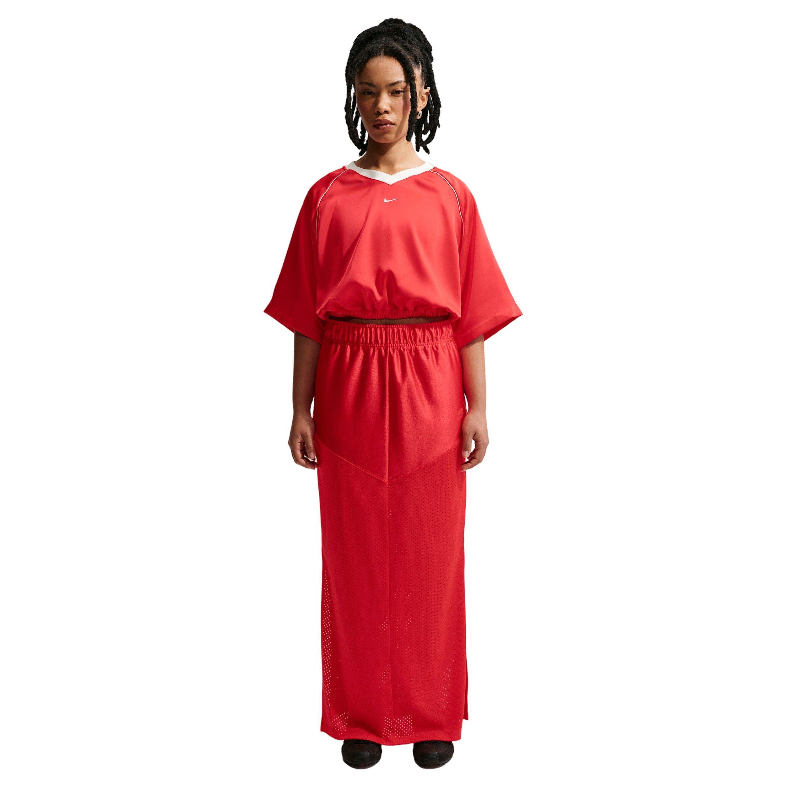 Nike Women's Sportswear Oversized Satin Top - CRIMSON Thumbnail View 1