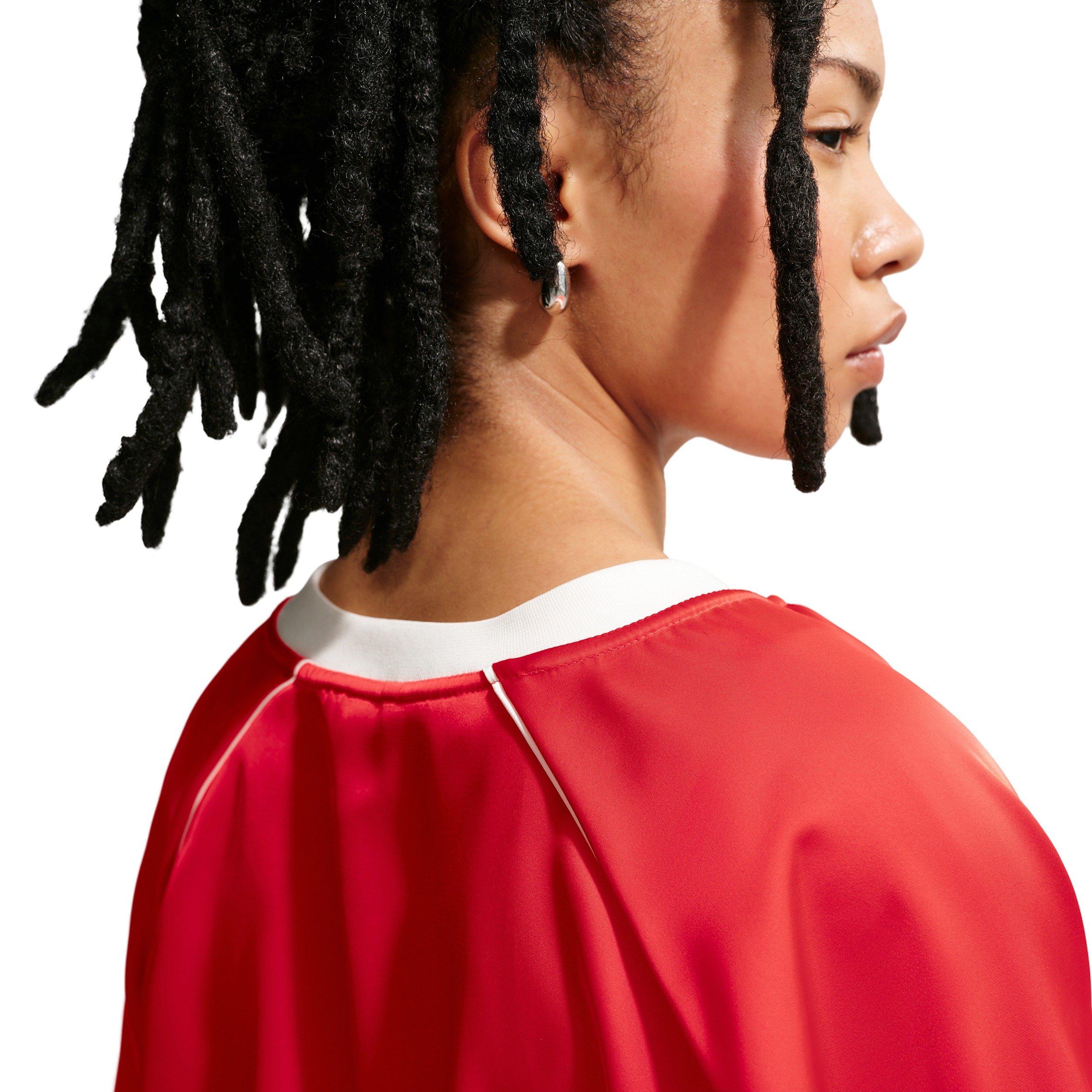 Nike Women's Sportswear Oversized Satin Top - CRIMSON Thumbnail View 4