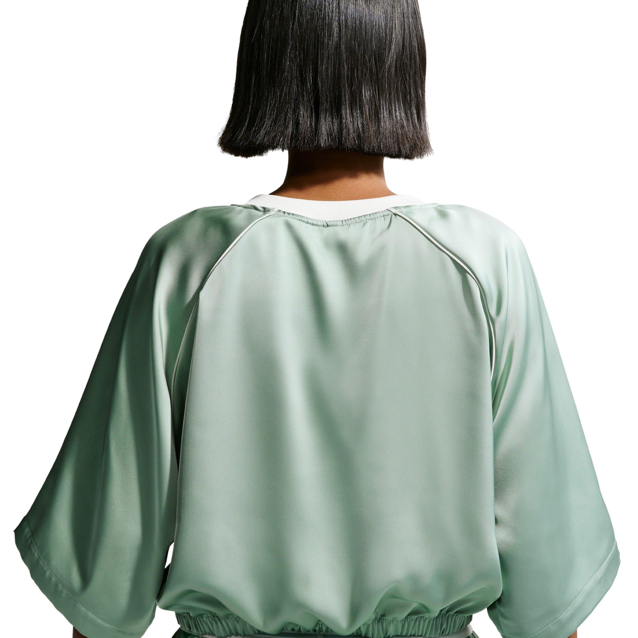 Nike Women's Sportswear Oversized Satin Top - GREEN
