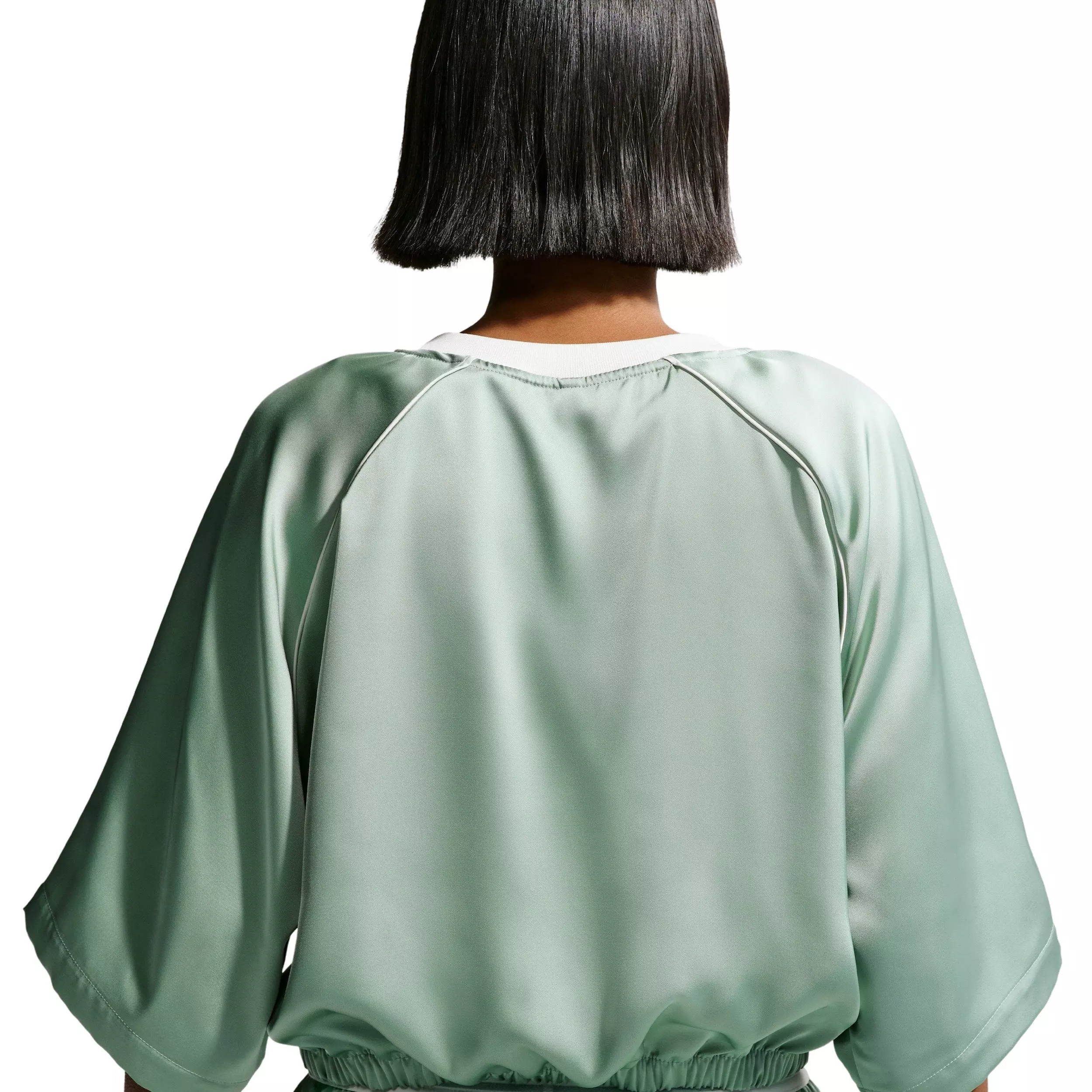 Nike Women's Sportswear Oversized Satin Top - GREEN