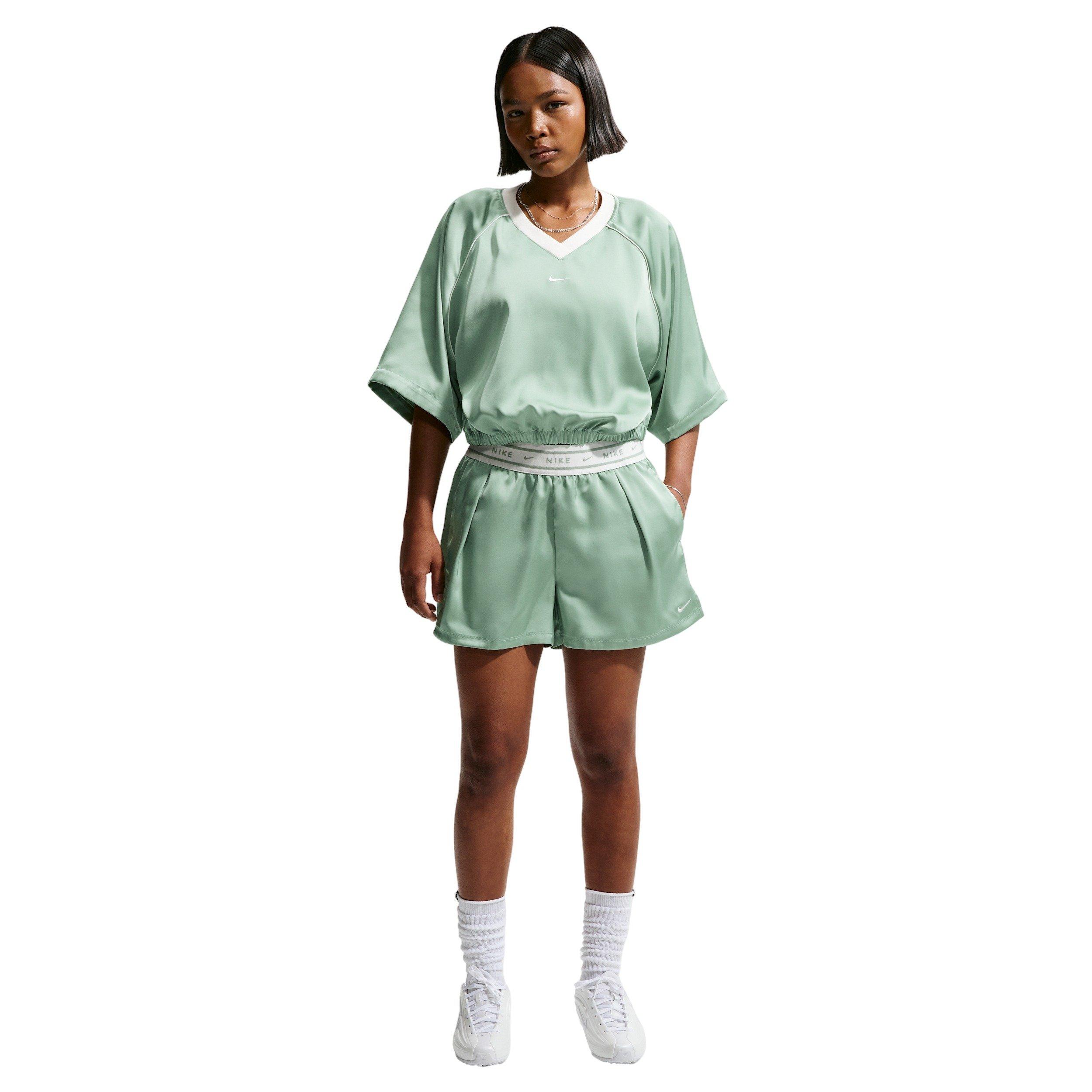 Nike Women's Sportswear Oversized Satin Top - GREEN