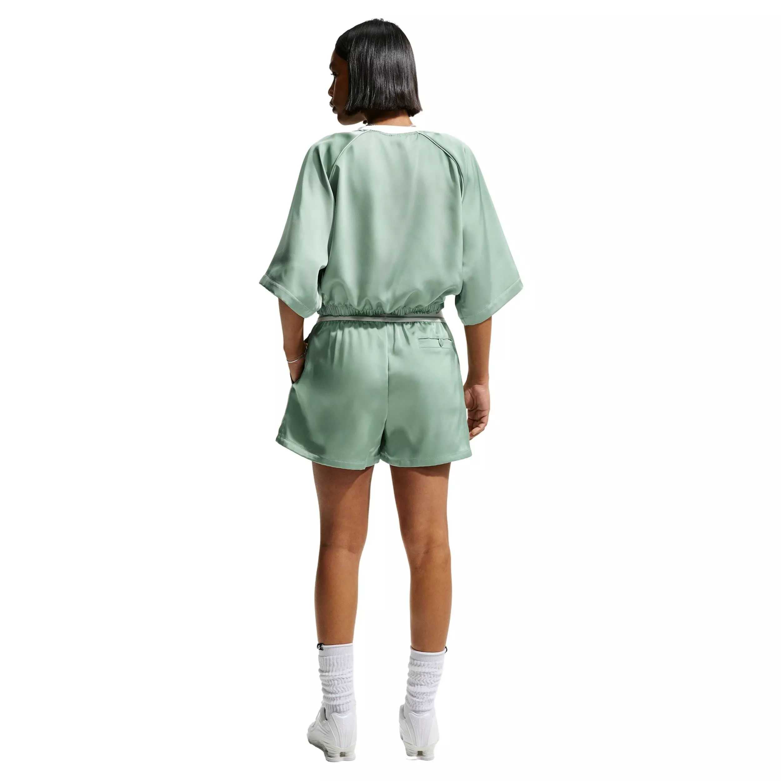 Nike Women's Sportswear Oversized Satin Top - GREEN