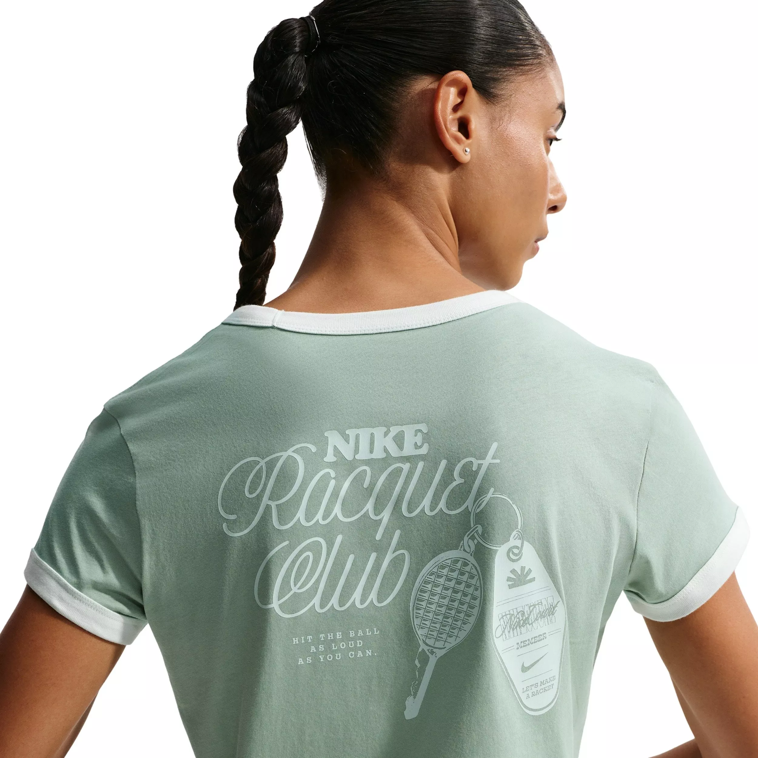 Nike Women's Heritage Short Sleeve Tennis T-Shirt - Green - GREEN