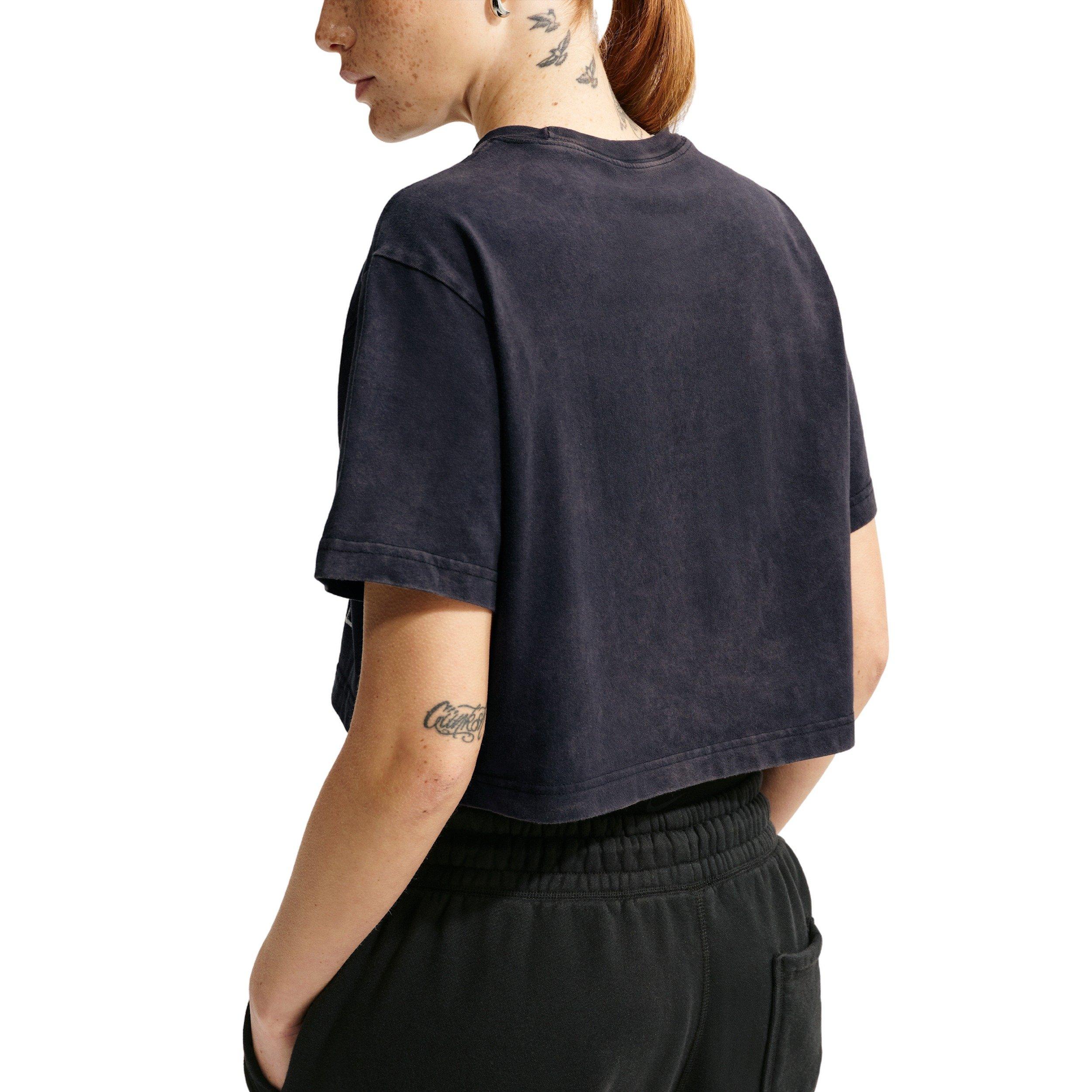 Nike Women's Photo Crop Basketball Tee - BLACK Thumbnail View 2