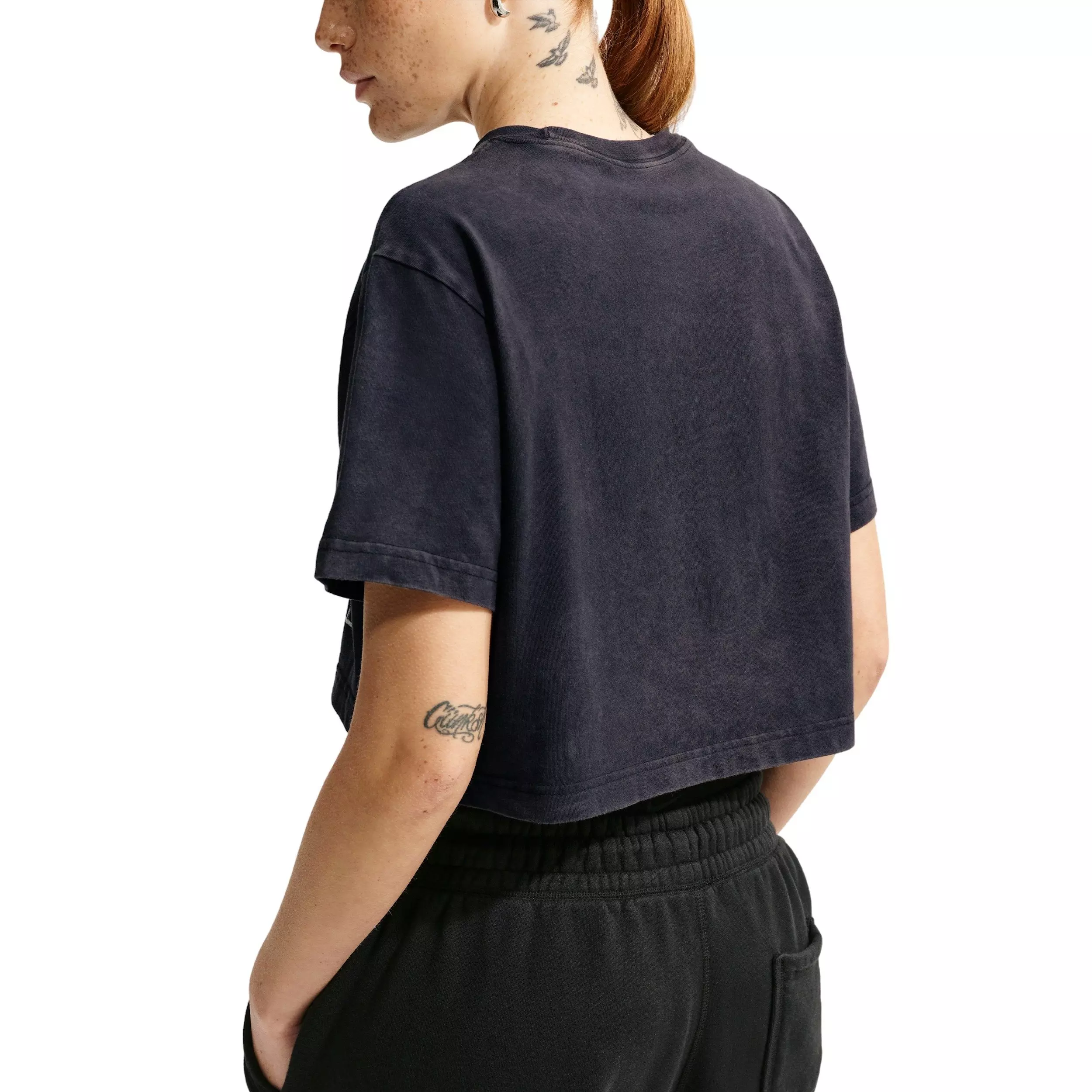 Nike Women's Photo Crop Basketball Tee - BLACK