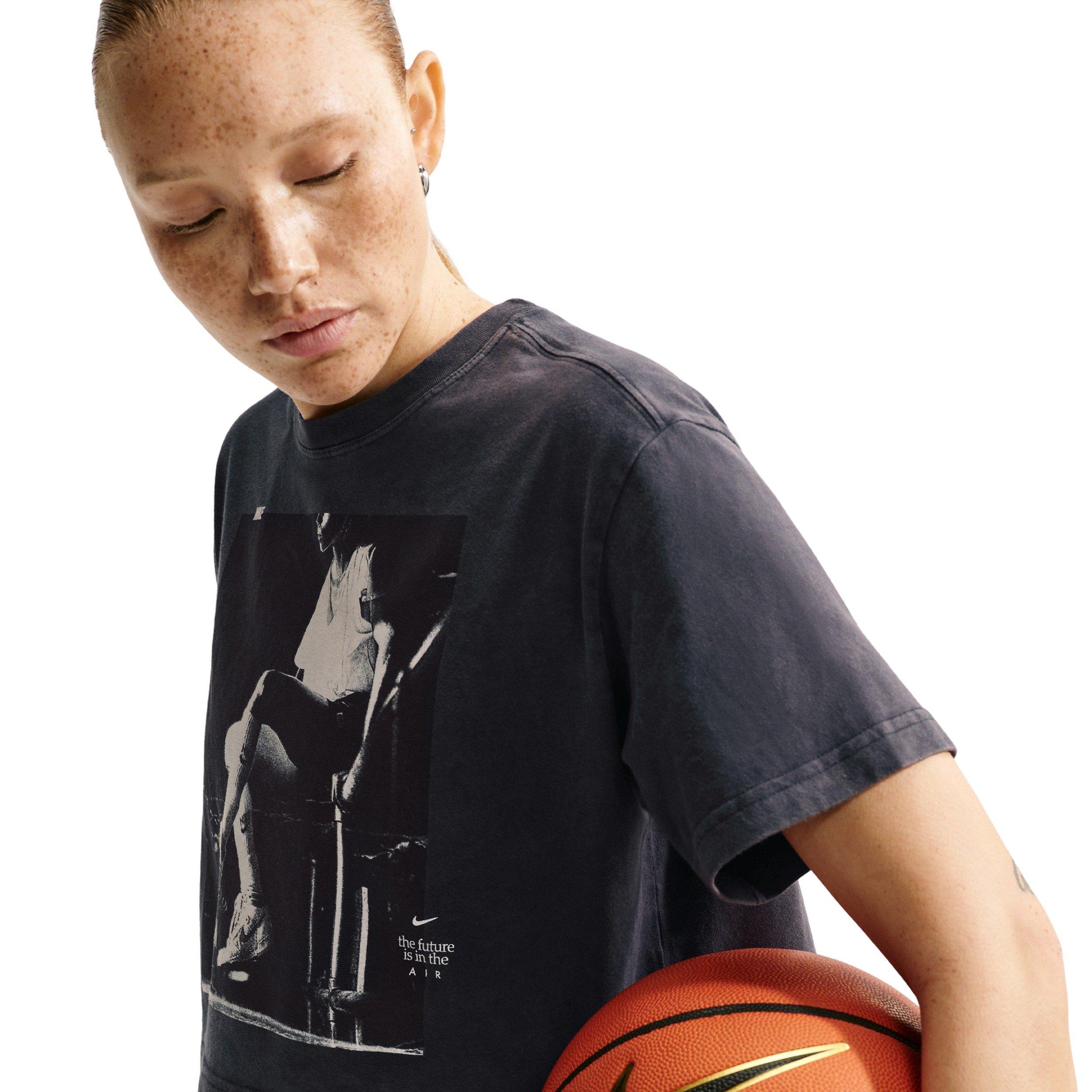 Nike Women's Photo Crop Basketball Tee - BLACK Thumbnail View 3