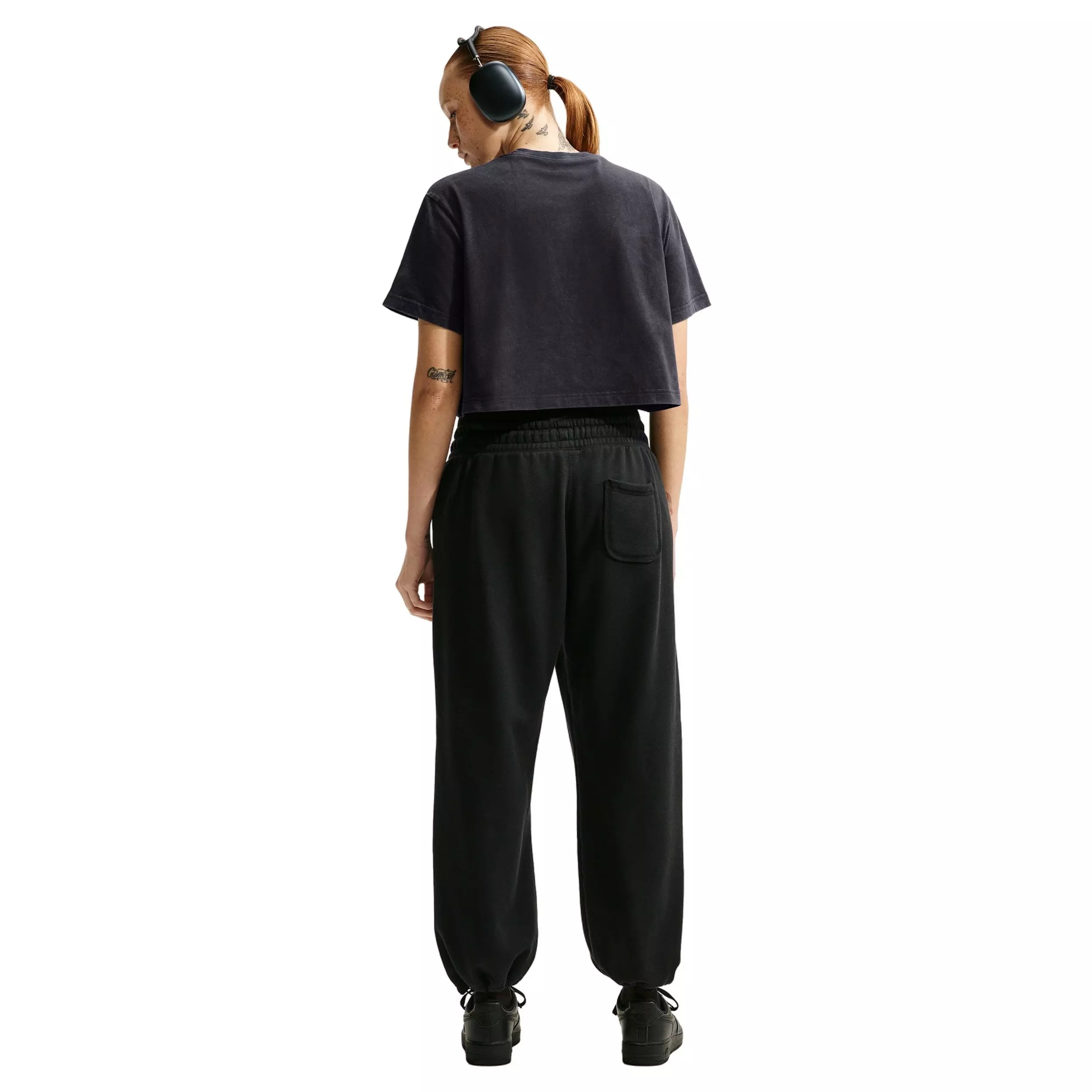 Nike Women's Photo Crop Basketball Tee - BLACK