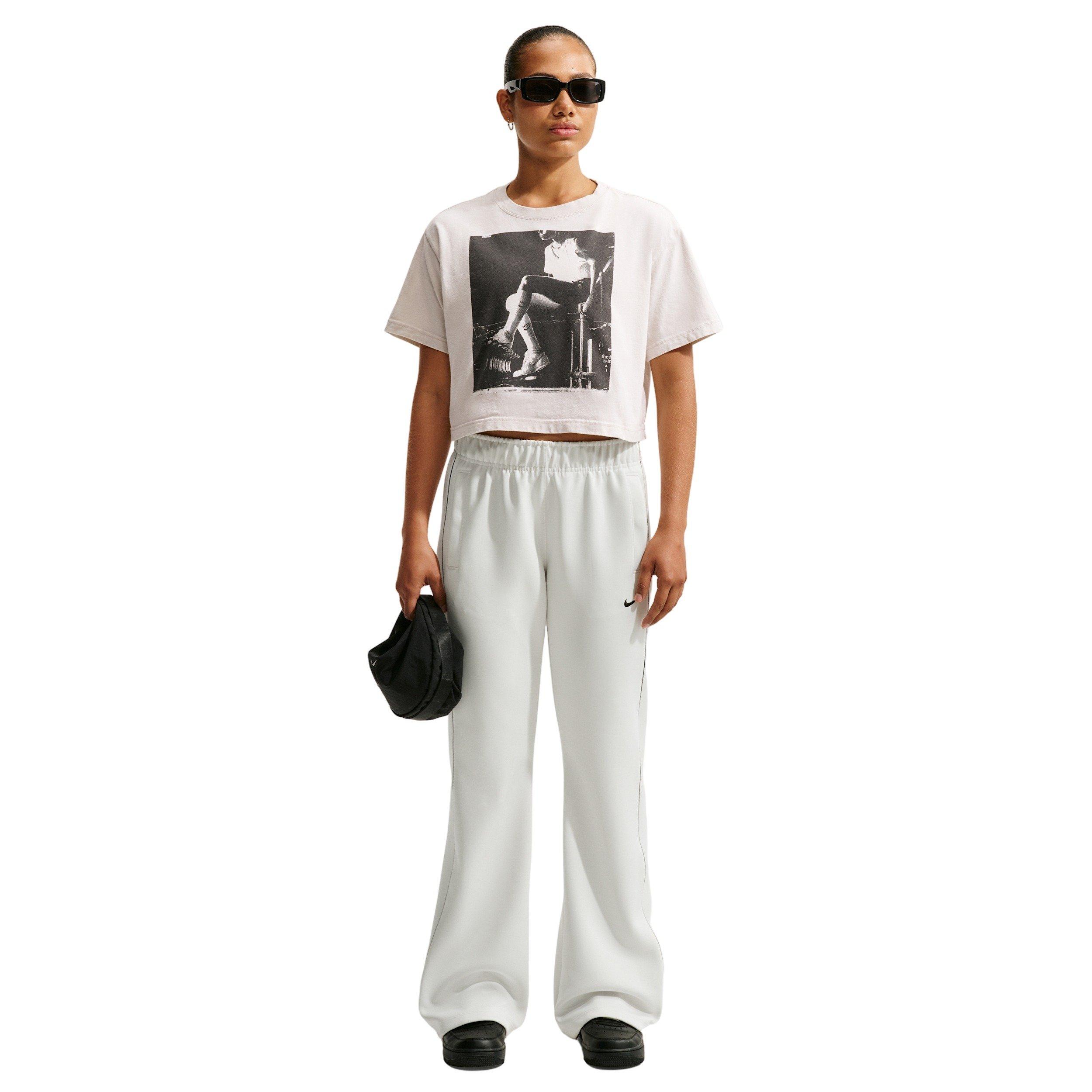 Nike Women's Photo Crop Basketball Tee - BONE Thumbnail View 4