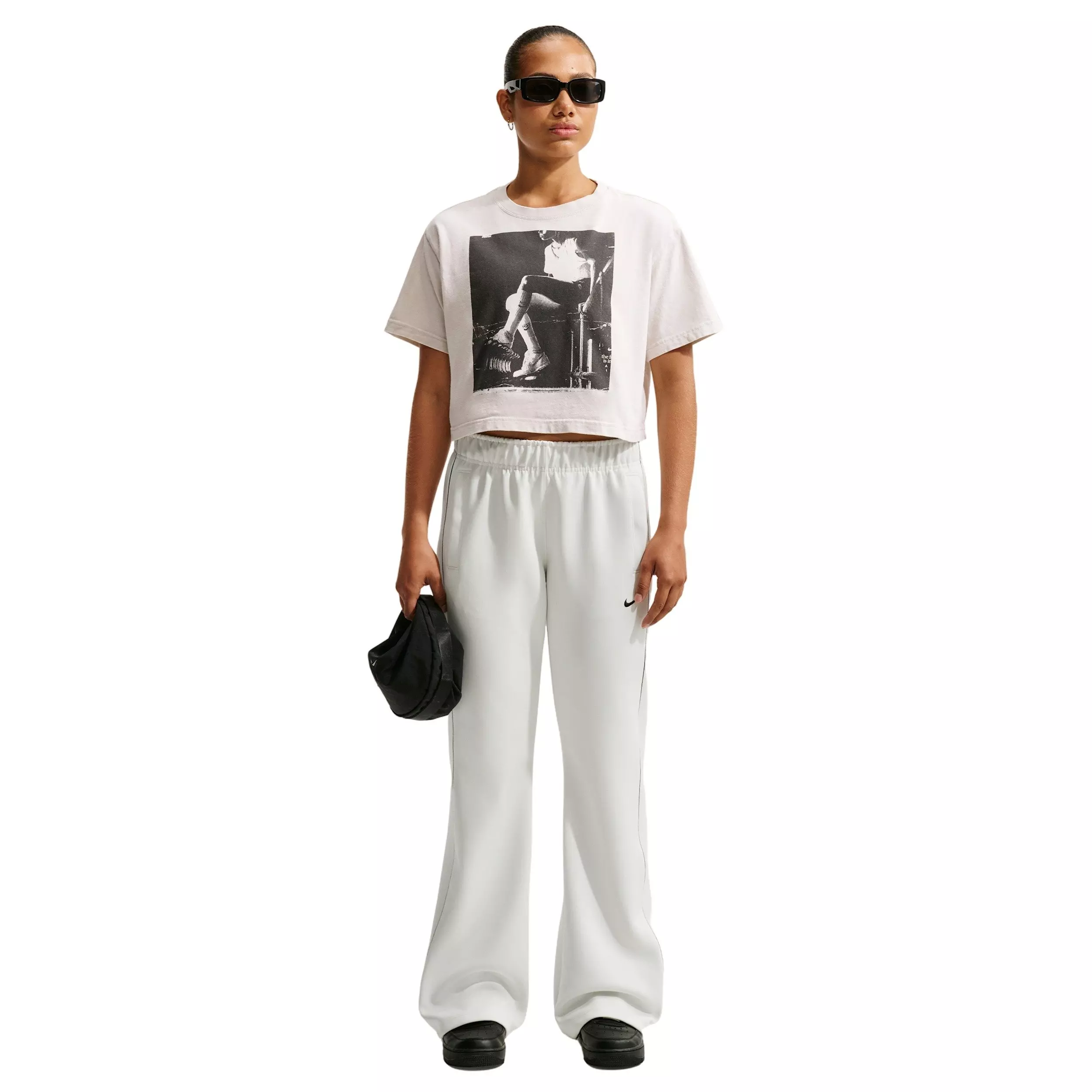 Nike Women's Photo Crop Basketball Tee - BONE
