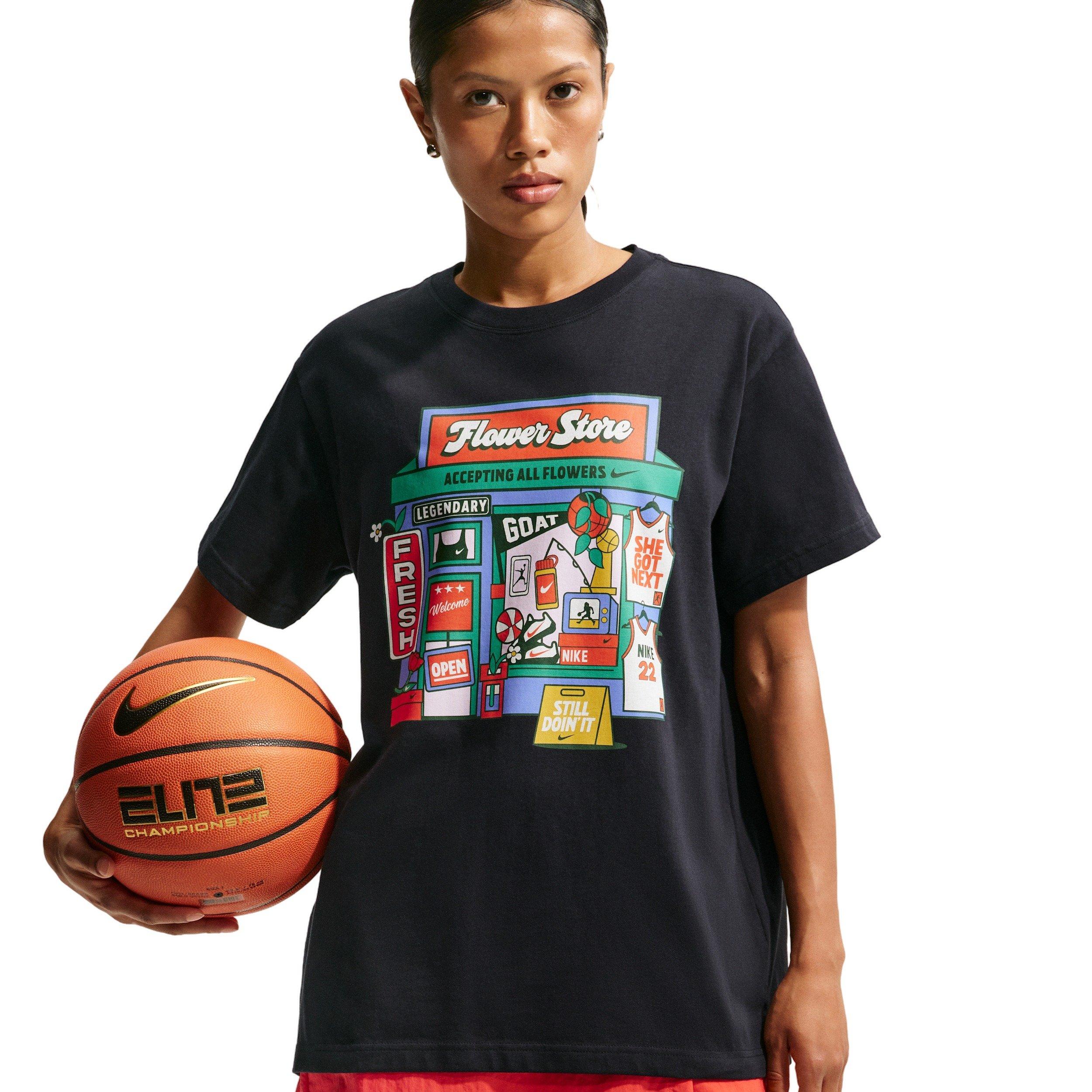 Nike Women's Oversized Flower Store Graphic T-Shirt - BLACK Thumbnail View 1