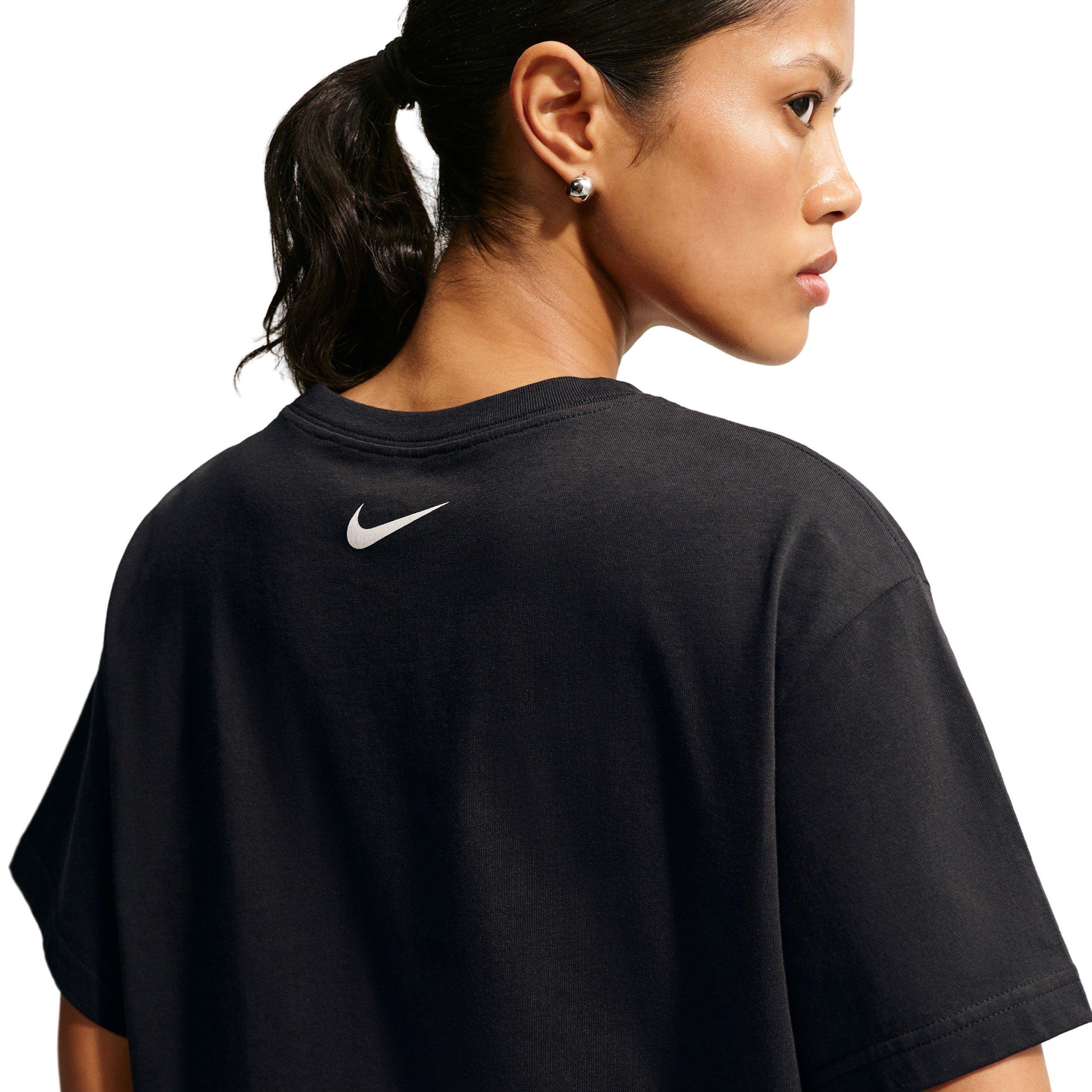 Nike Women's Oversized Flower Store Graphic T-Shirt - BLACK Thumbnail View 2